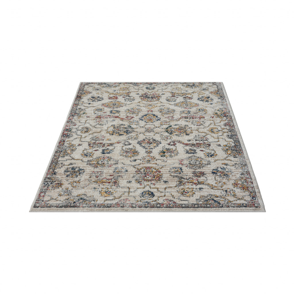 8' X 10' Gray Floral Area Rug-515913-1