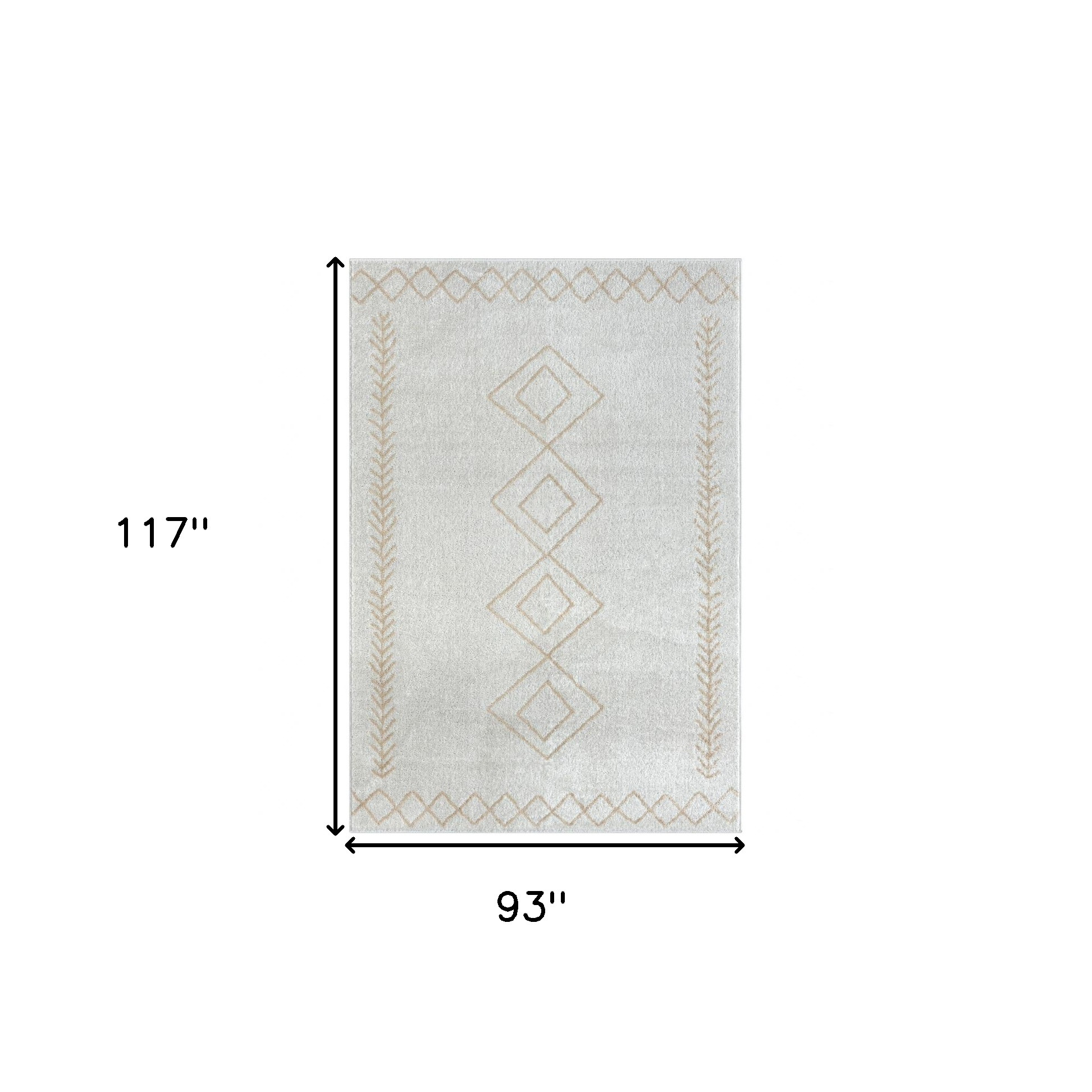 8" X 10" Cream Diamond Area Rug