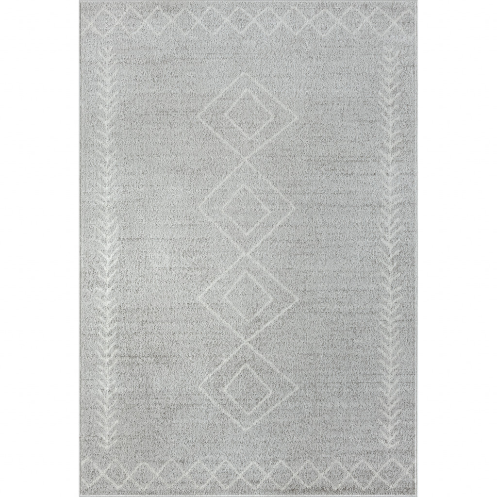 5" X 7" Gray Diamond Area Rug