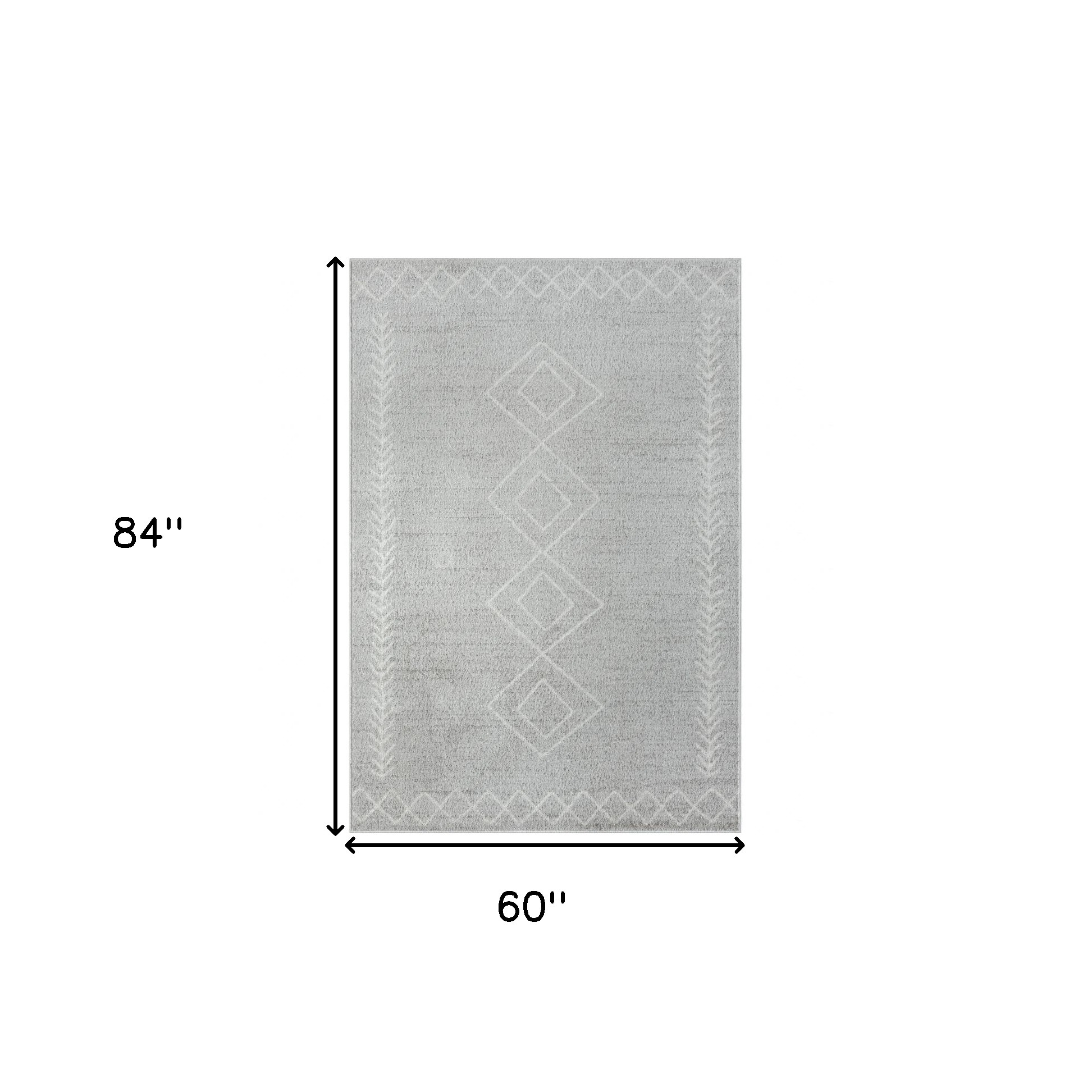 5" X 7" Gray Diamond Area Rug