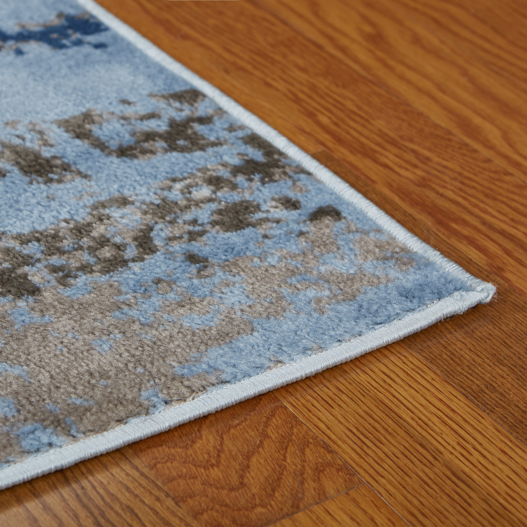 5" X 7" Blue Abstract Area Rug