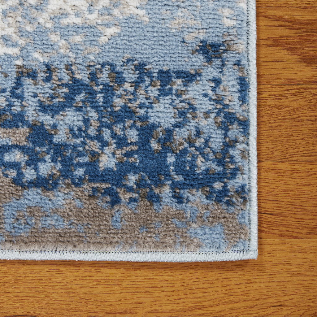 5" X 7" Blue Abstract Area Rug