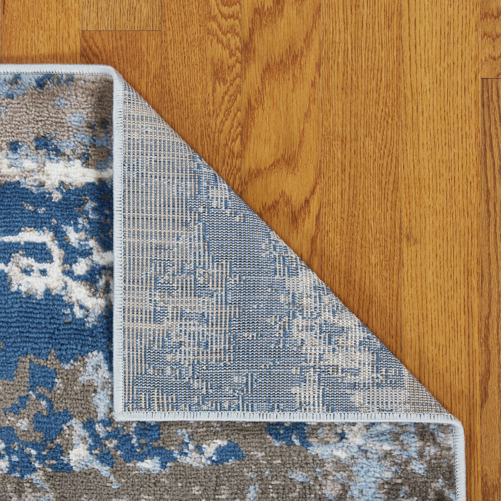 8" X 10" Blue Abstract Area Rug