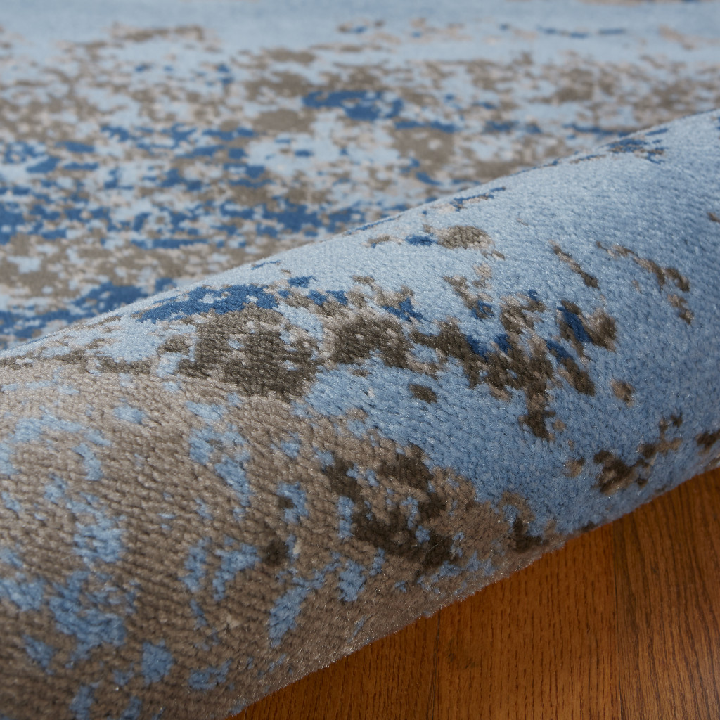 8" X 10" Blue Abstract Area Rug
