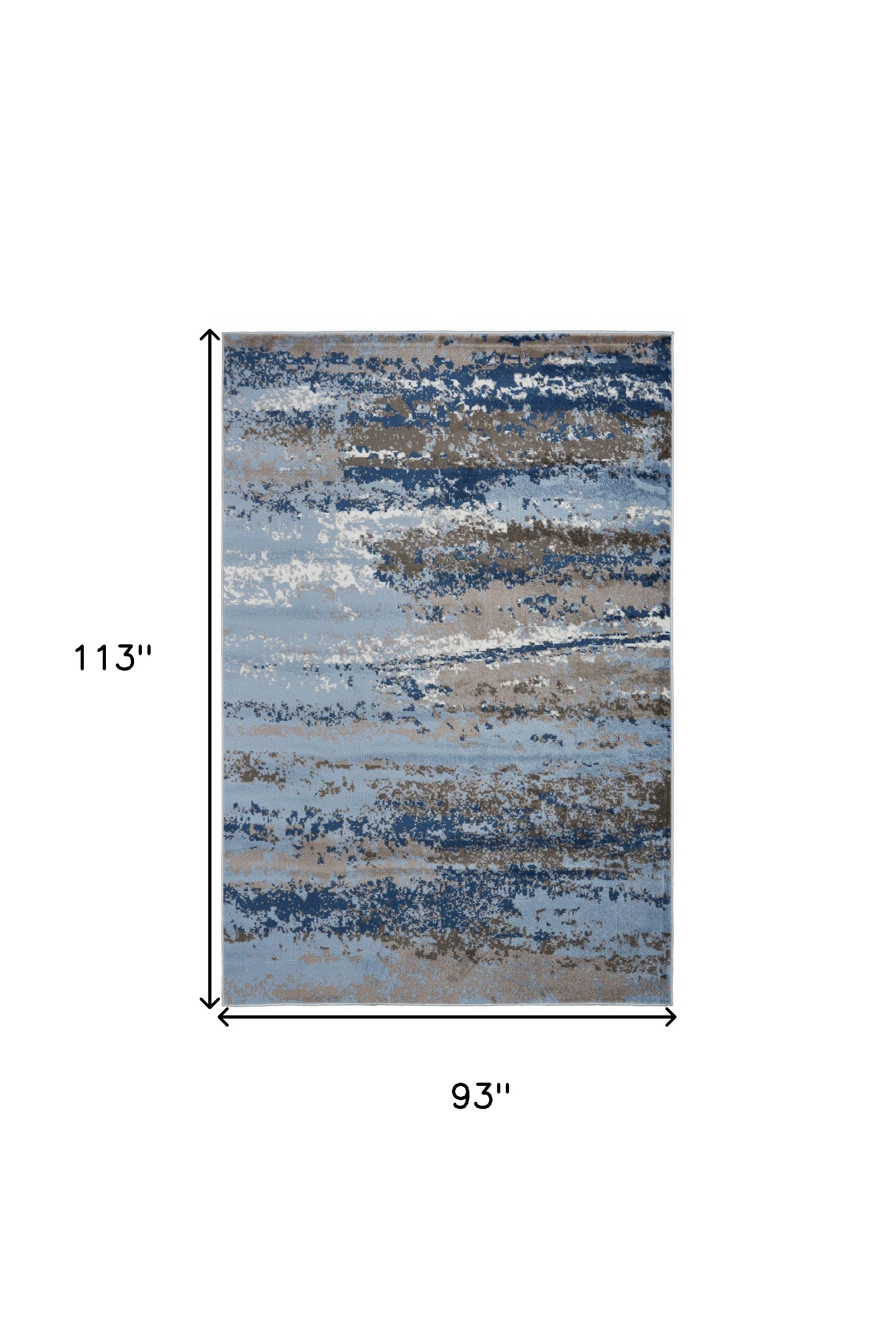 8" X 10" Blue Abstract Area Rug
