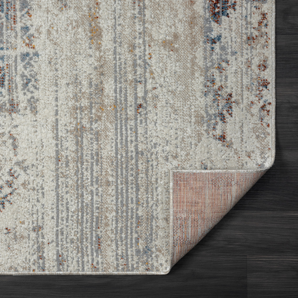 8" X 10" Ivory Tribal Distressed Washable Area Rug