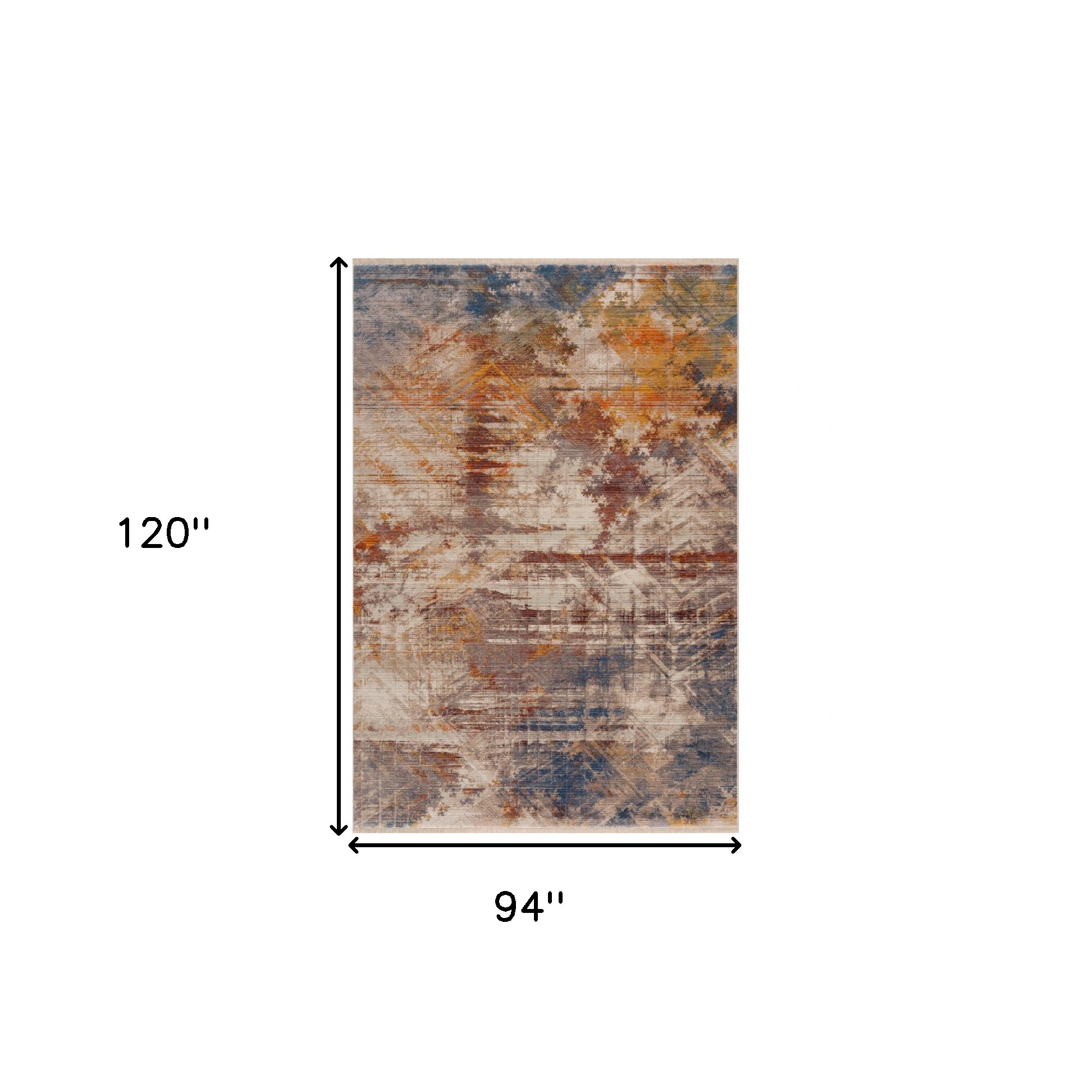 8" X 10" Gray Abstract Distressed Area Rug