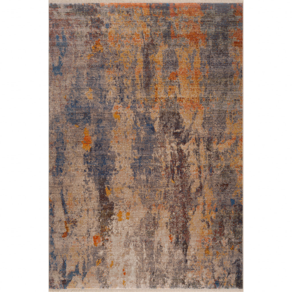 2' X 3' Beige Abstract Distressed Area Rug-515980-1