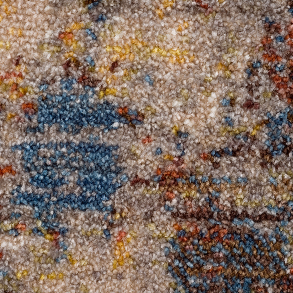 2" X 3" Beige Abstract Distressed Area Rug