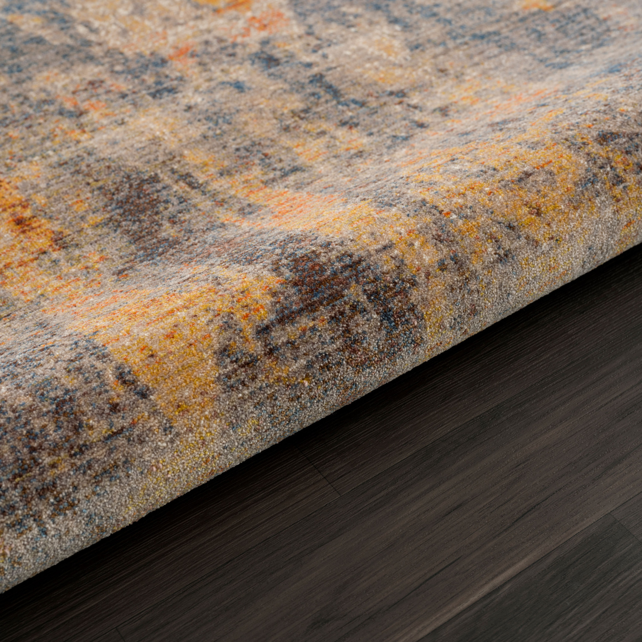 2" X 3" Beige Abstract Distressed Area Rug