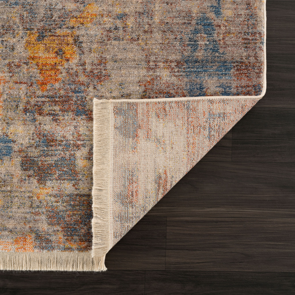 2" X 3" Beige Abstract Distressed Area Rug