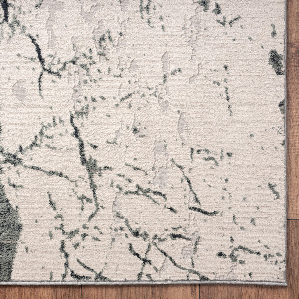 8" Ivory Abstract Area Rug
