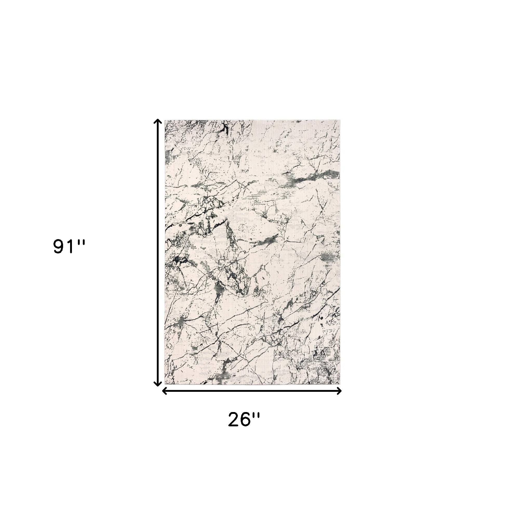 8" Ivory Abstract Area Rug