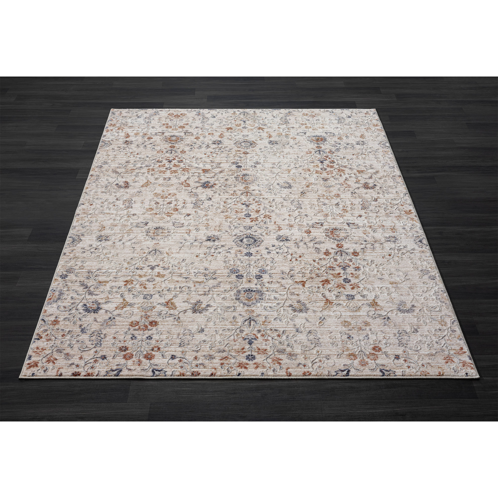 5' X 8' Ivory Floral Area Rug-516016-1