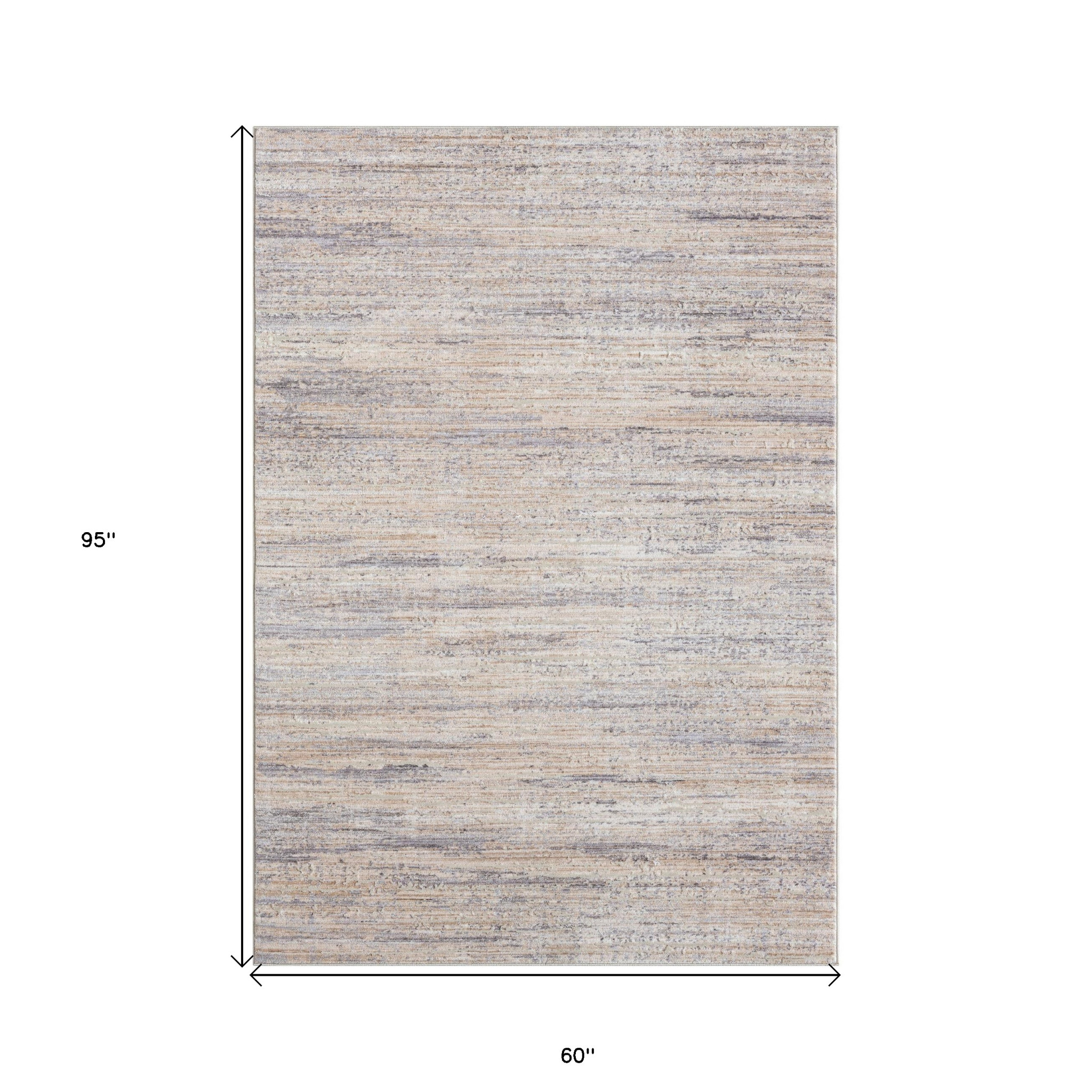 5" X 8" Gray Abstract Area Rug