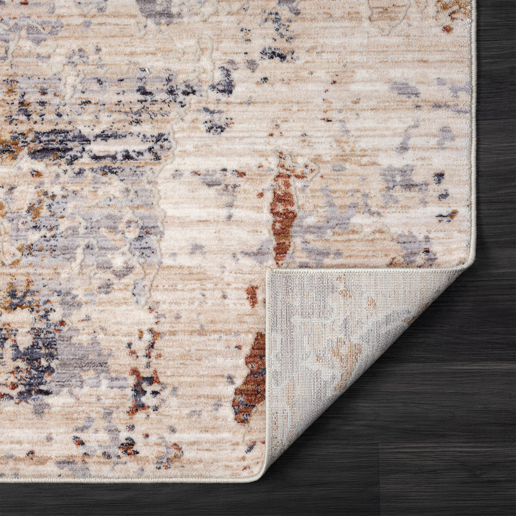 5" X 8" Beige Abstract Area Rug