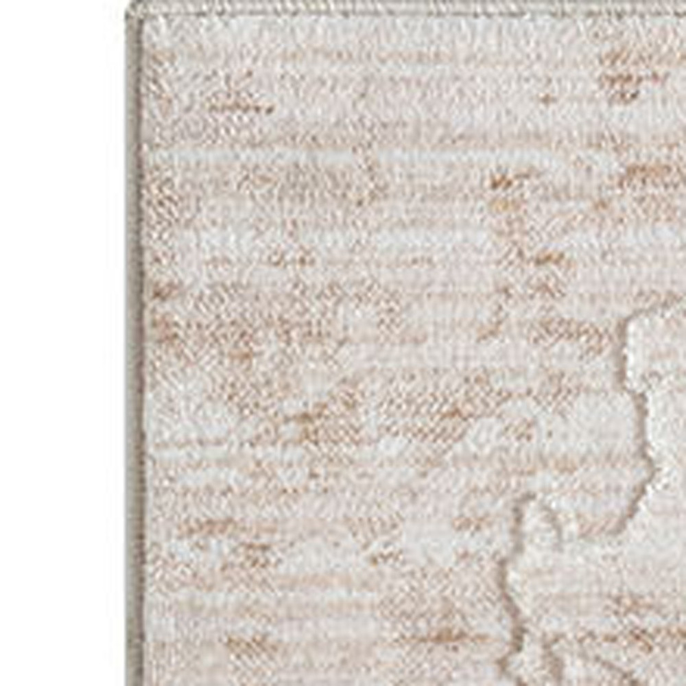 5" X 8" Beige Abstract Area Rug