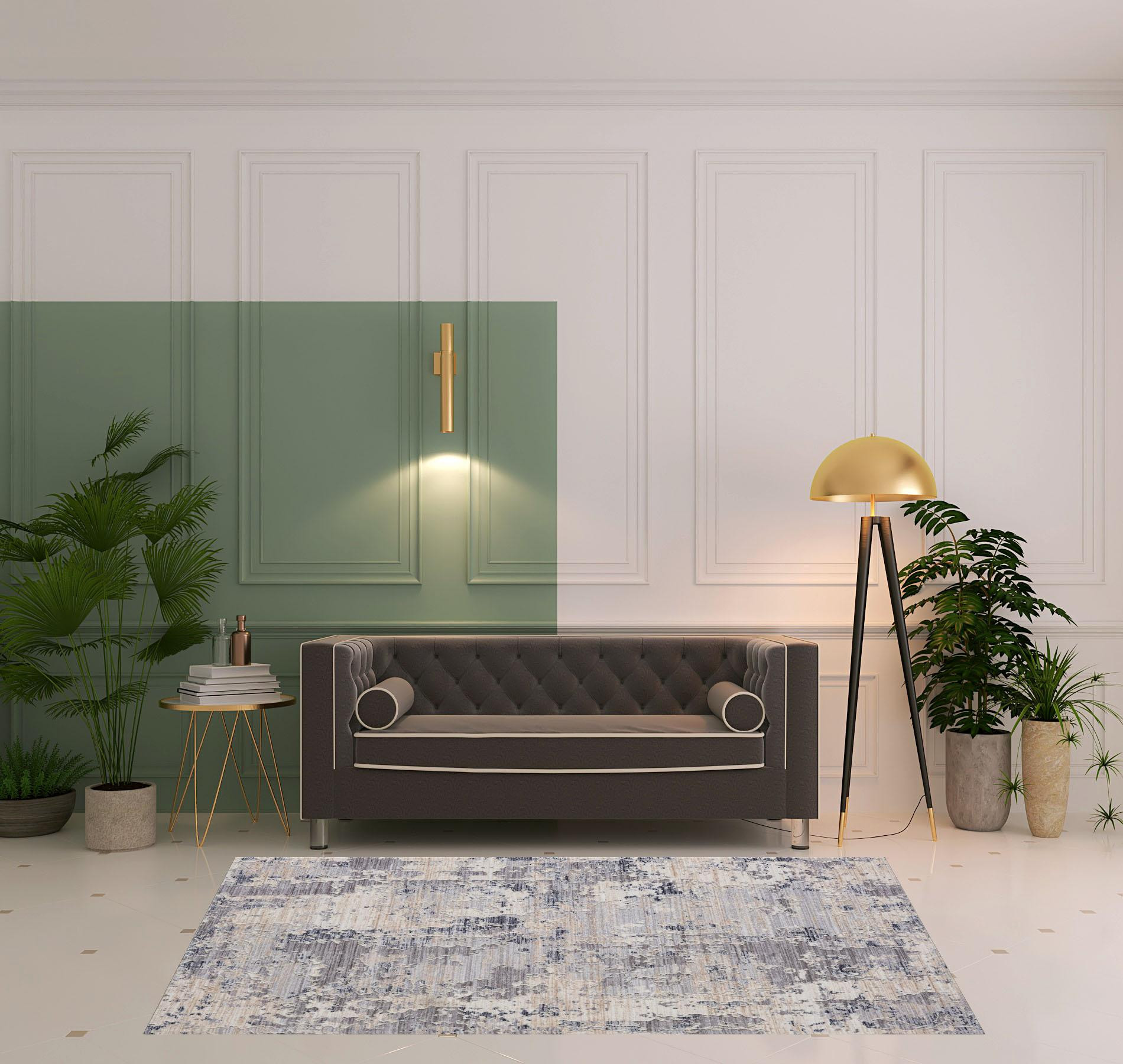 5 X 8 gray Abstract Area Rug
