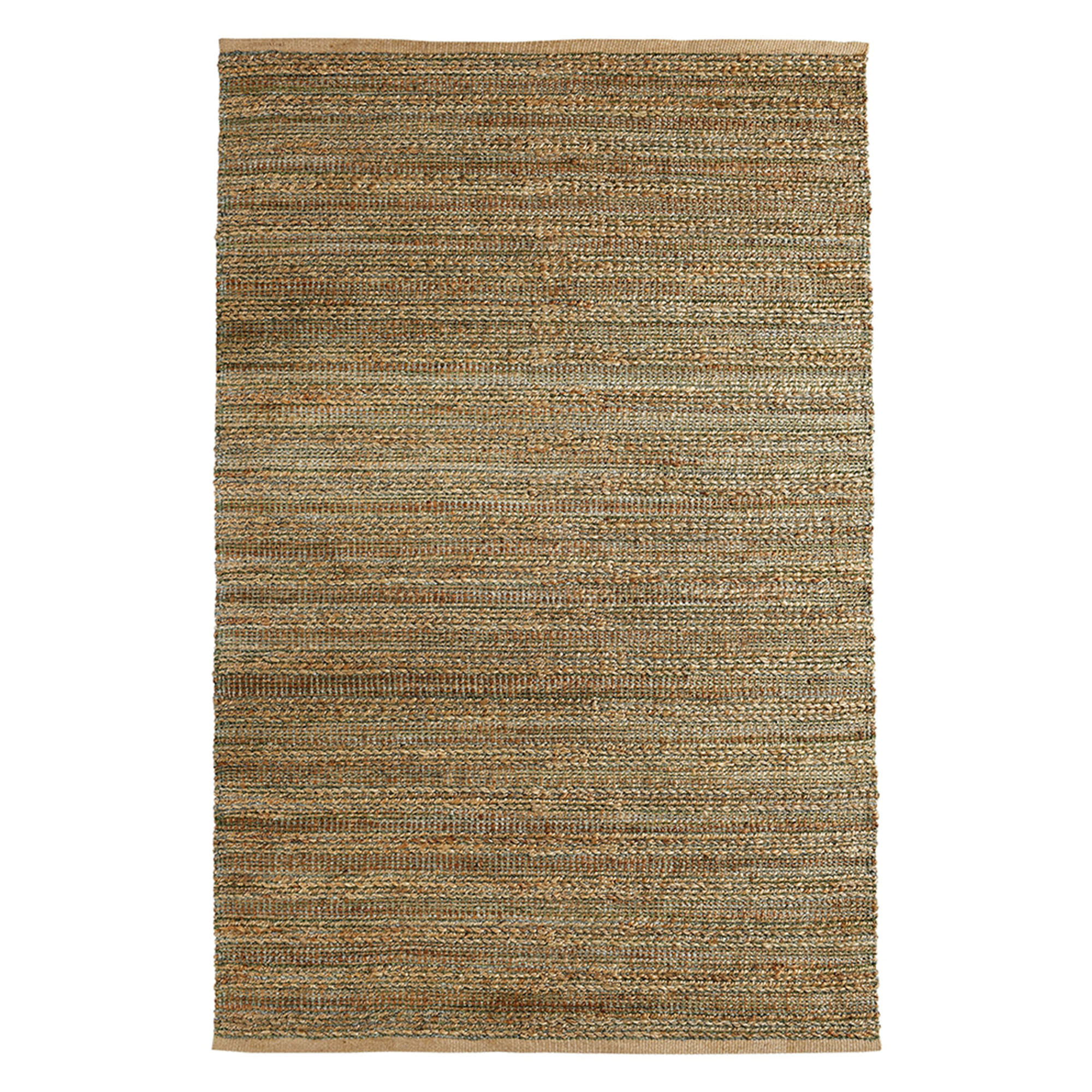 5" X 8" Green Abstract Hand Woven Non Skid Area Rug