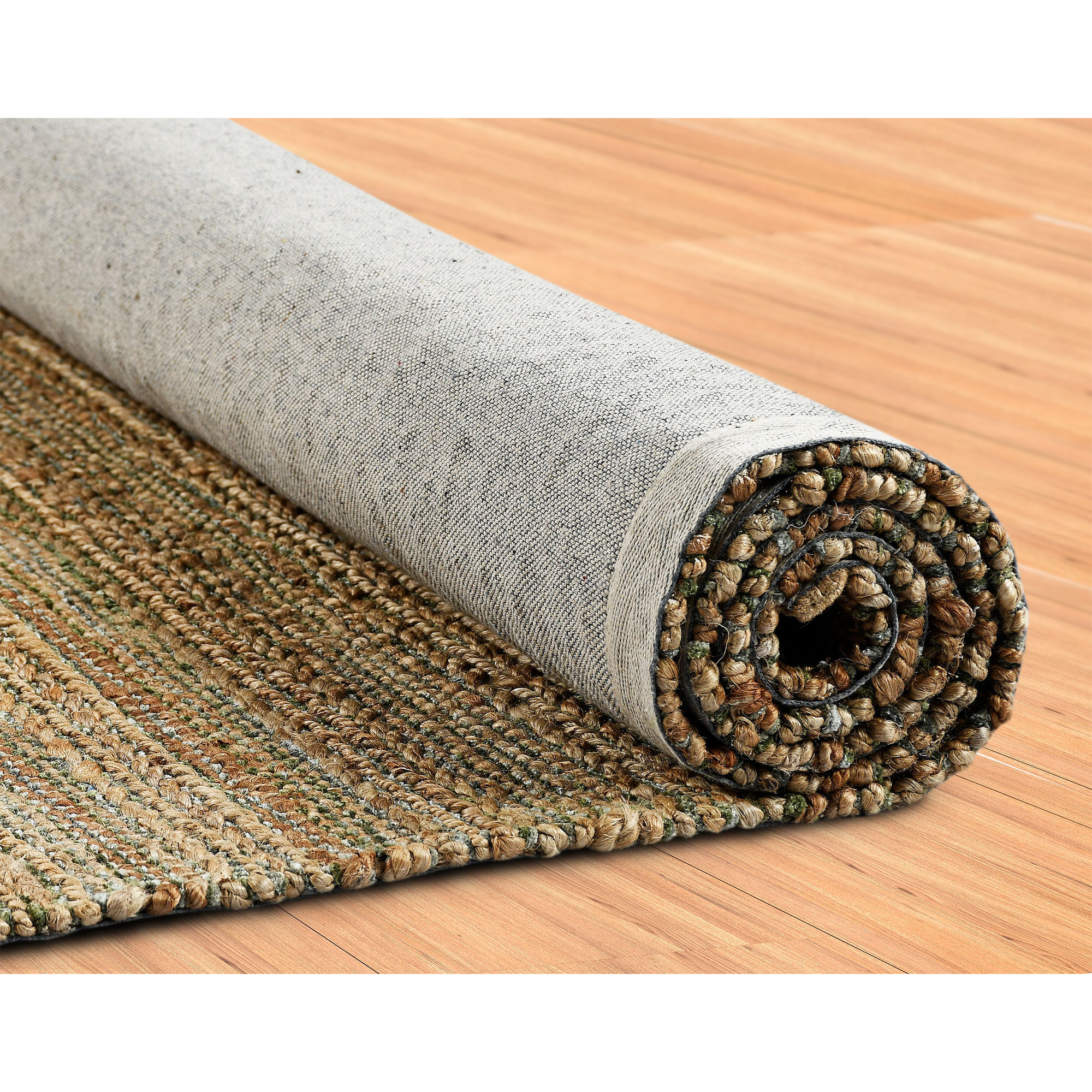 5" X 8" Green Abstract Hand Woven Non Skid Area Rug