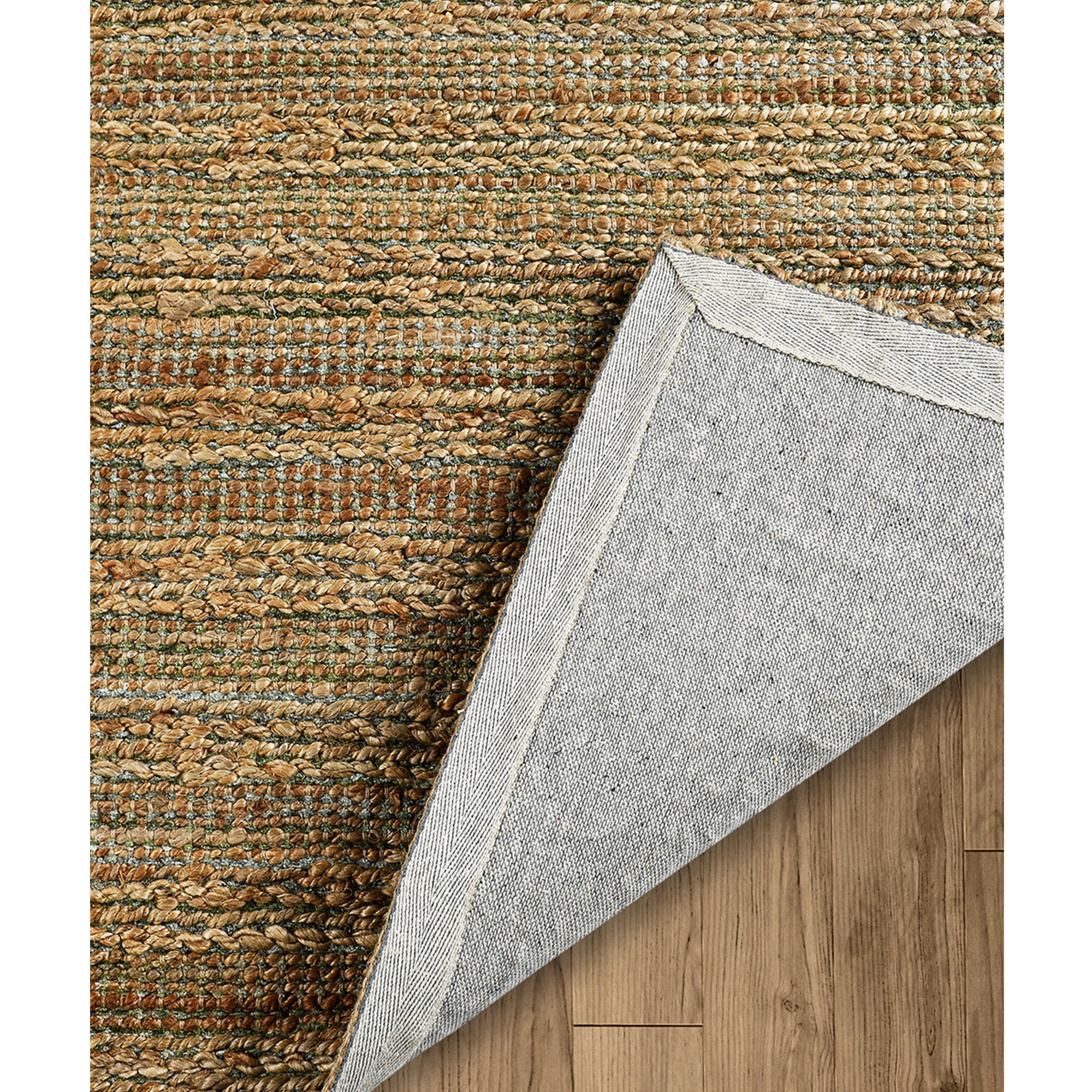 5" X 8" Green Abstract Hand Woven Non Skid Area Rug