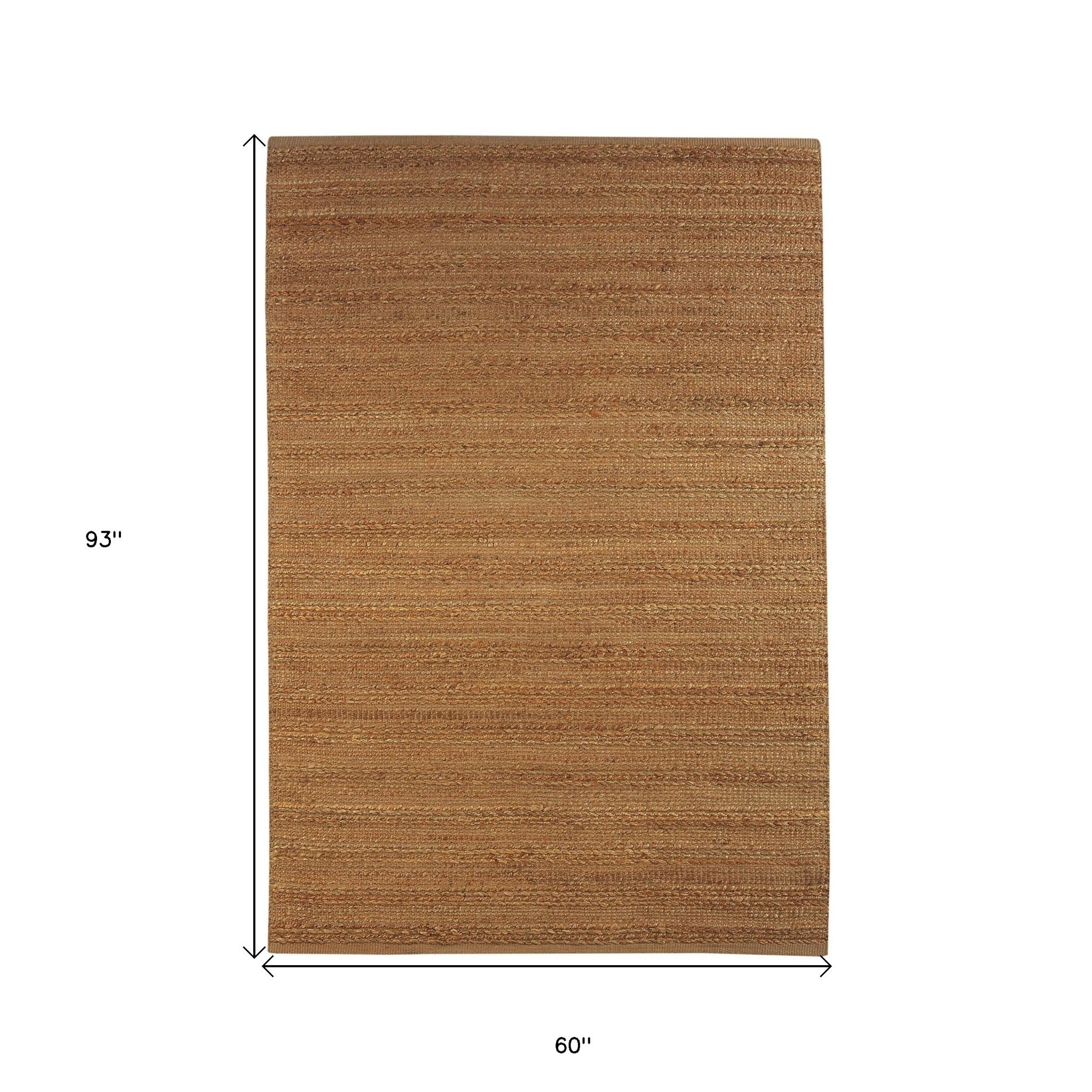 5" X 8" Beige Hand Woven Non Skid Area Rug