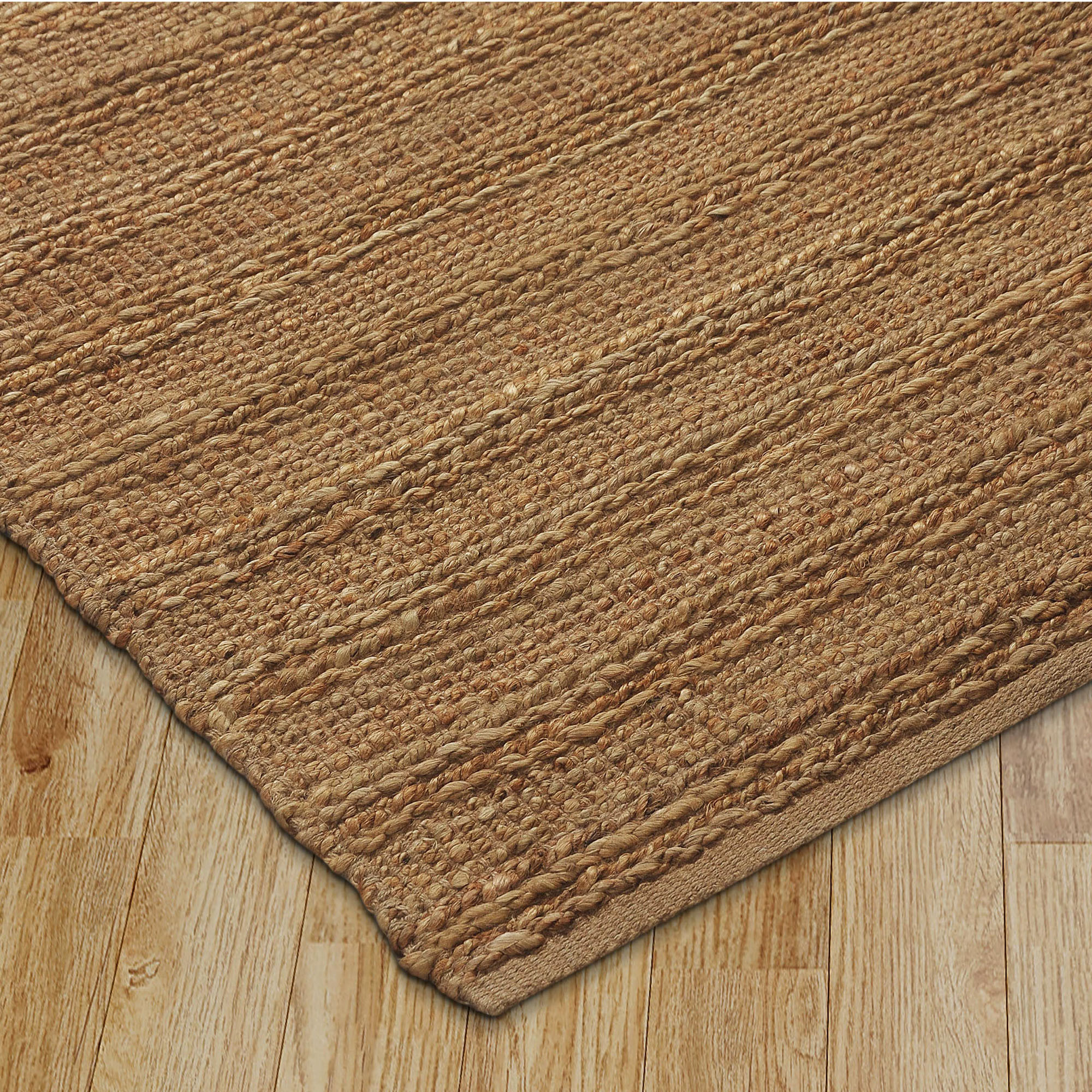 8" X 10" Beige Hand Woven Non Skid Area Rug