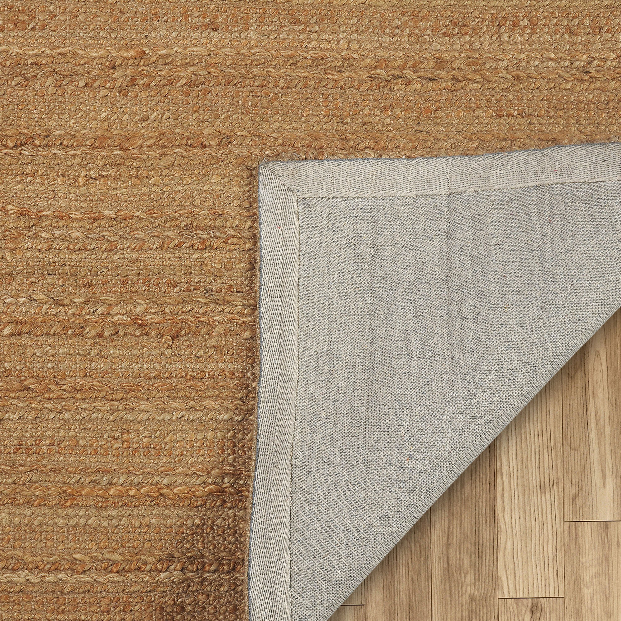 8" X 10" Beige Hand Woven Non Skid Area Rug