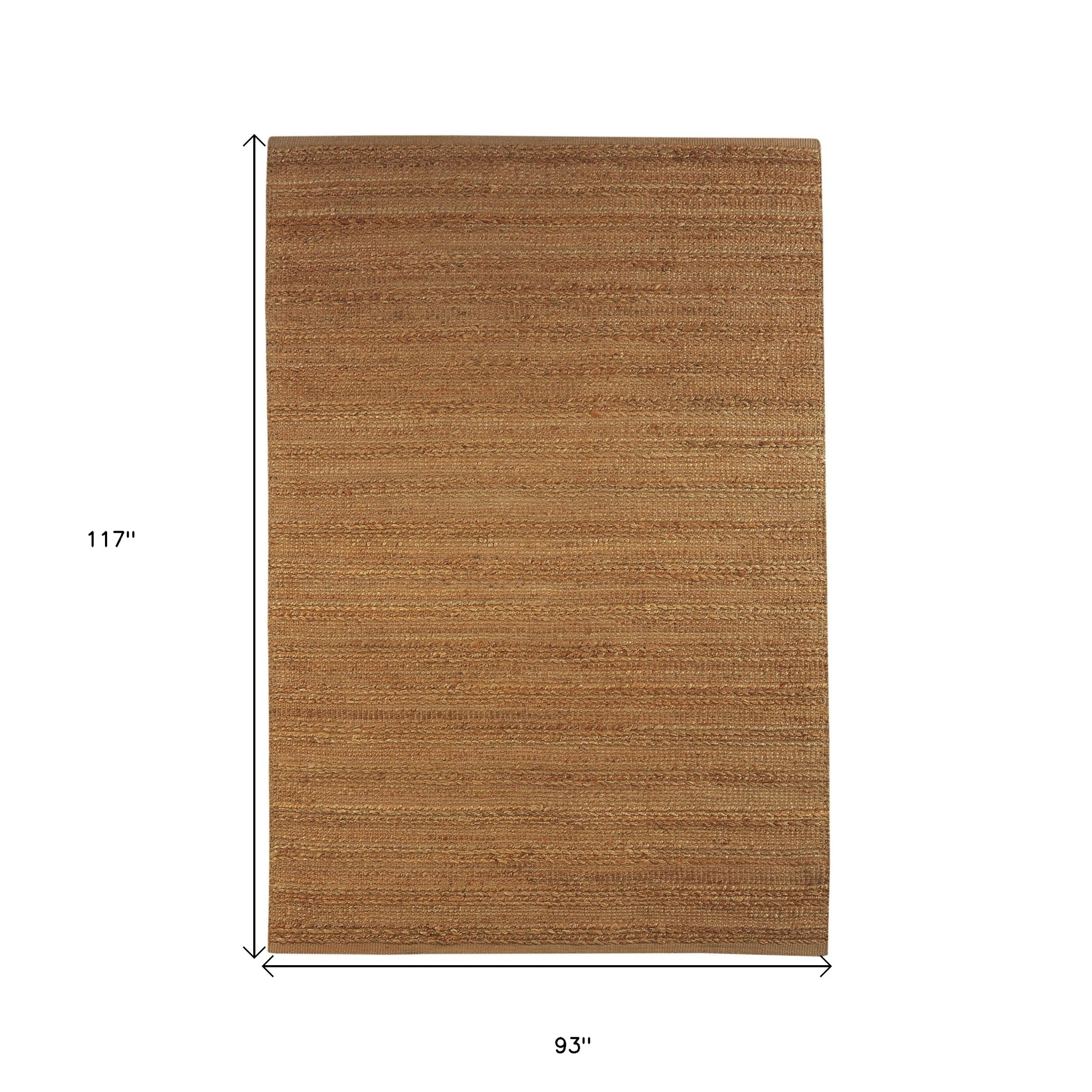8" X 10" Beige Hand Woven Non Skid Area Rug