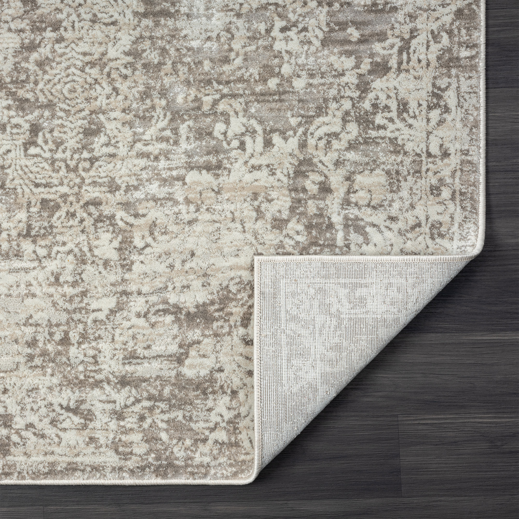 2" X 3" Gray Abstract Distressed Area Rug
