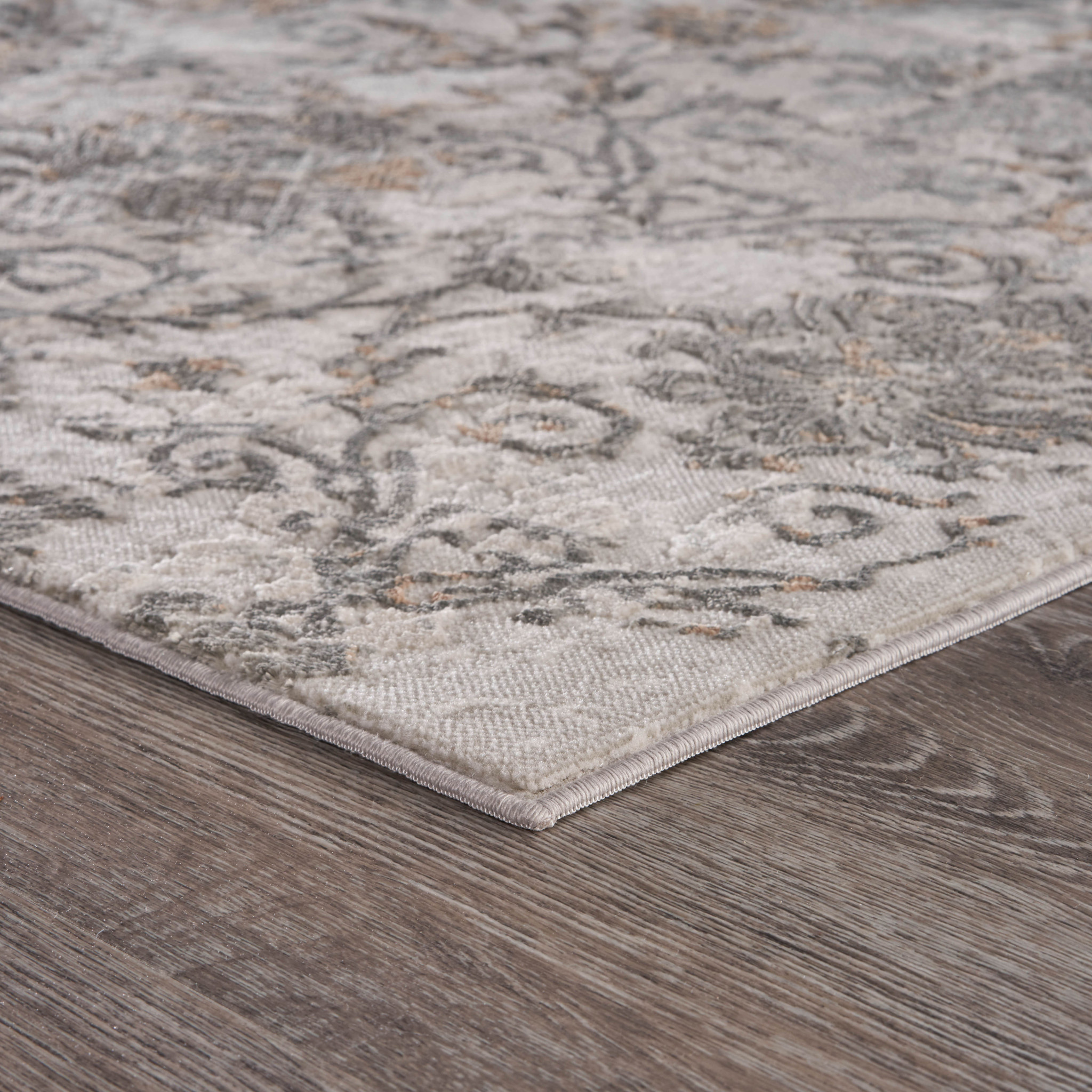 2 X 3 cream Abstract Distressed Area Rug