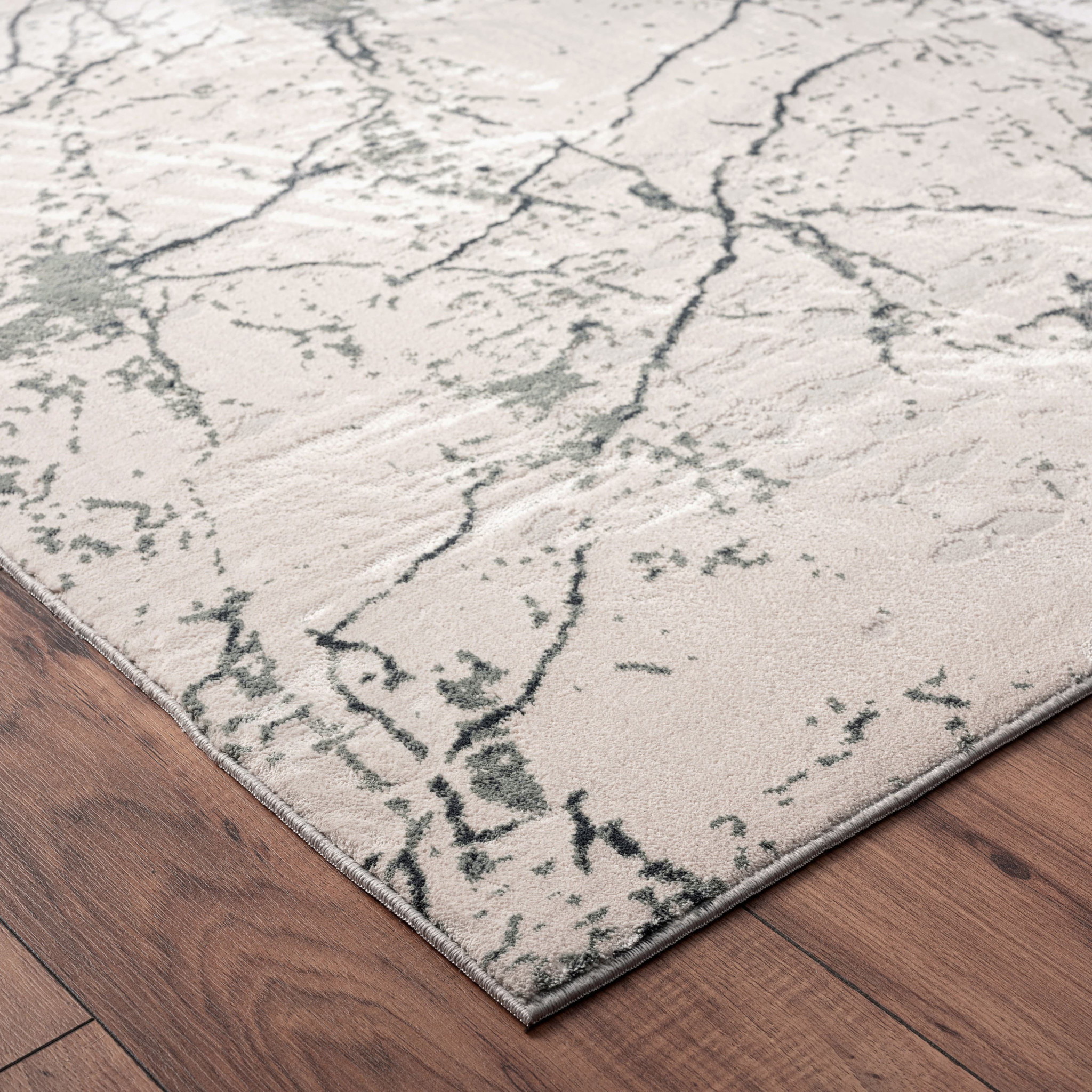 2" X 3" Ivory Abstract Area Rug