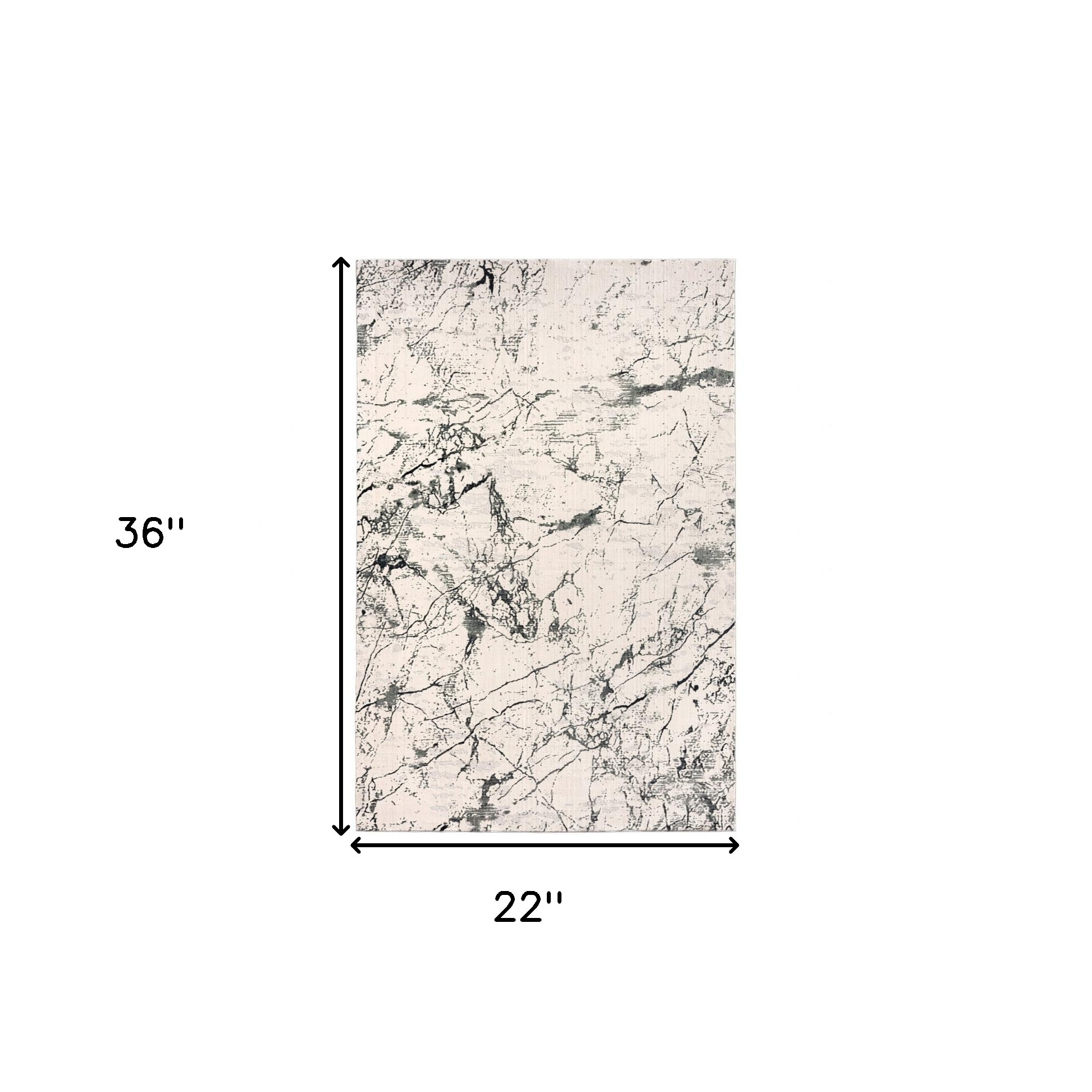2" X 3" Ivory Abstract Area Rug