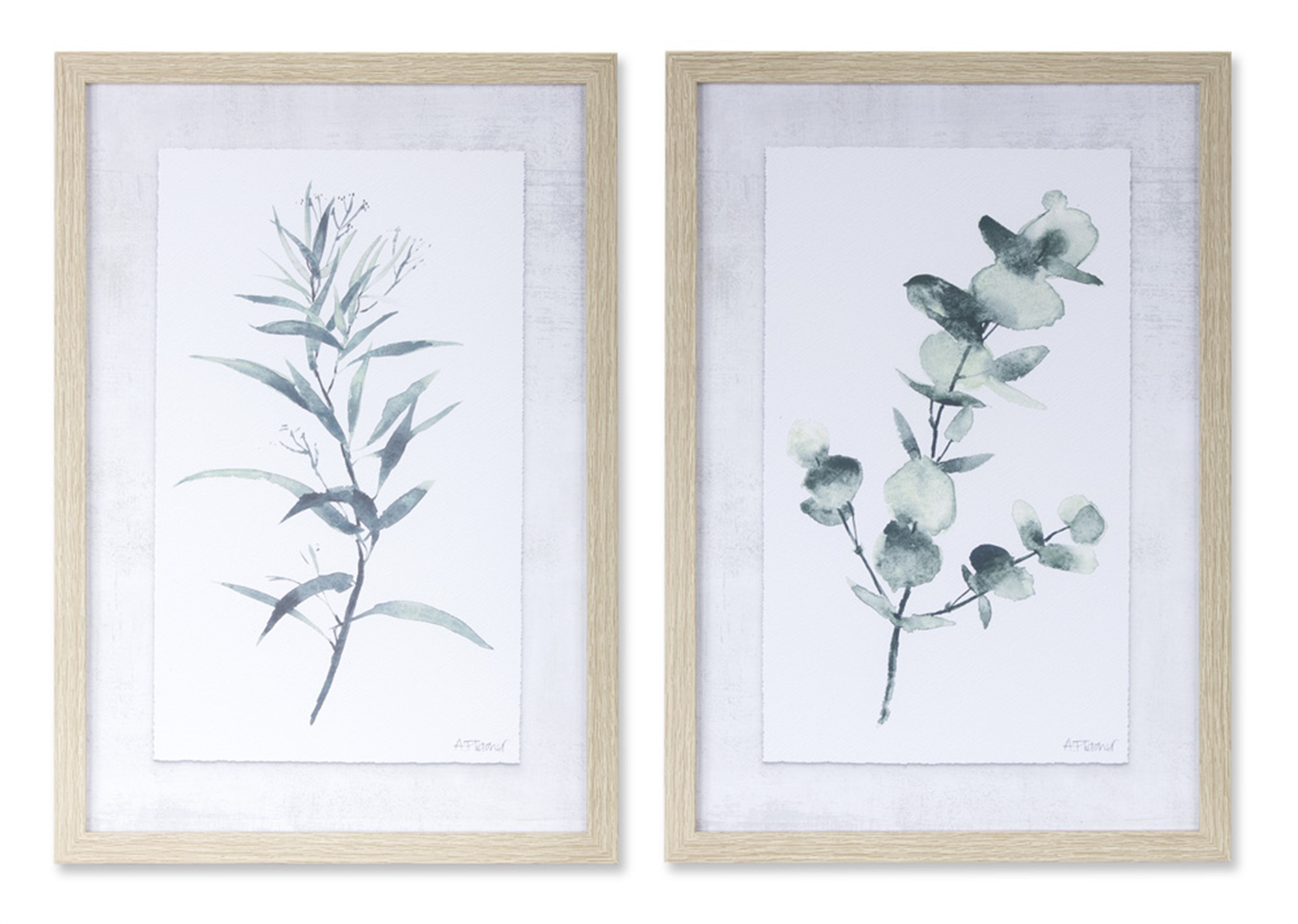 Set Of Two gray Acrylic Leaf Wall Decor