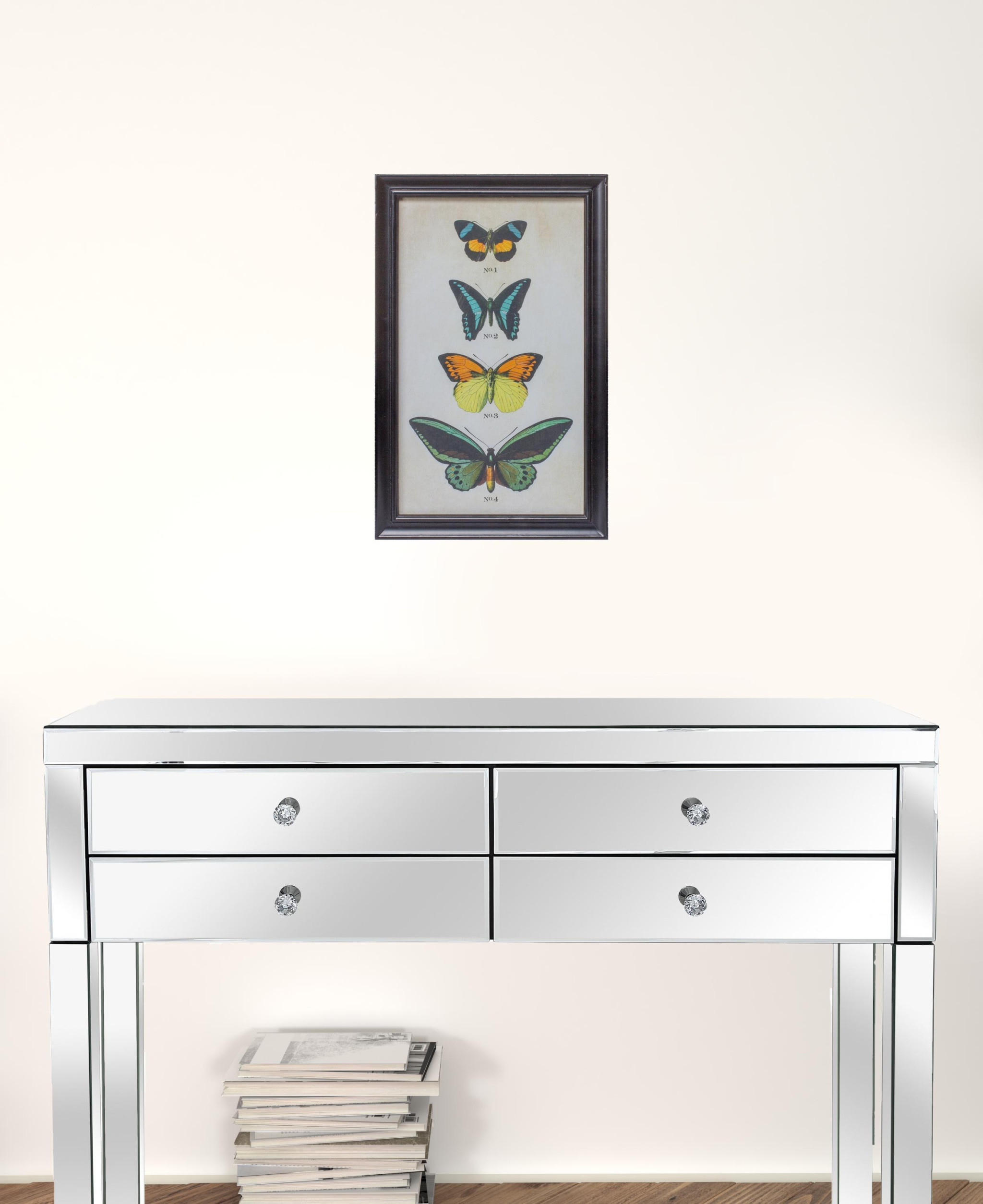 Set Of Two green Solid Wood Butterfly Wall Decor