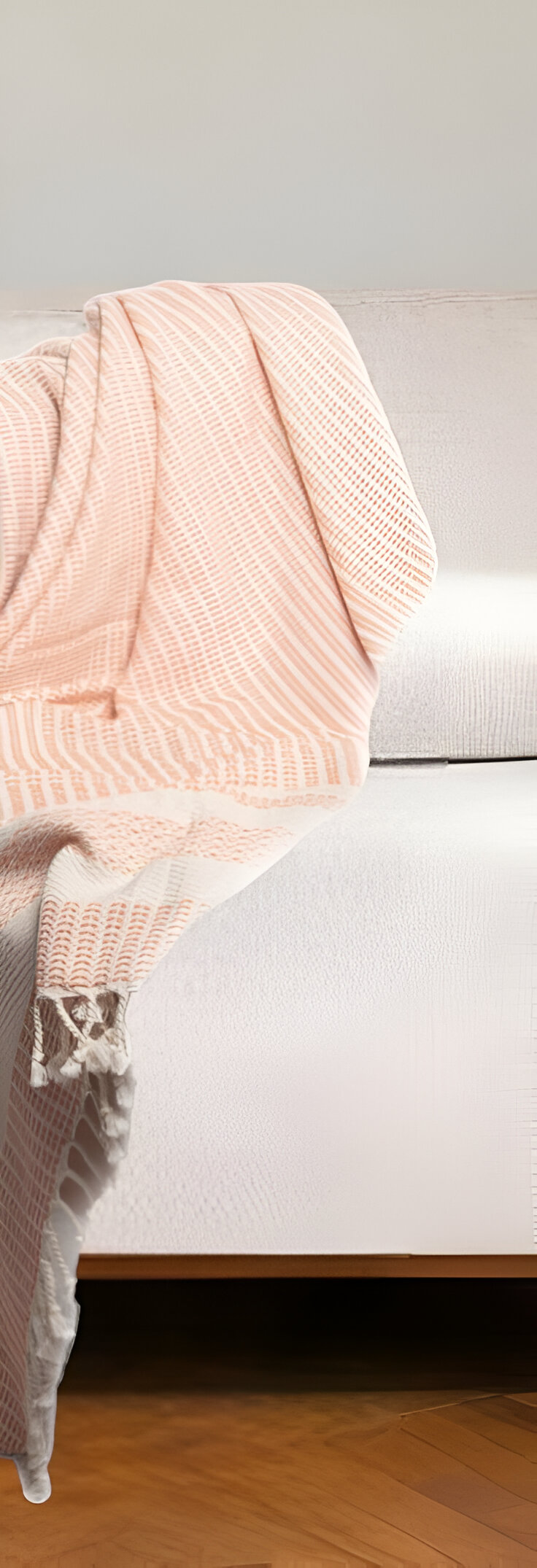 50" X 60" Orange Woven Cotton Striped Throw Blanket with Fringe-516511-1