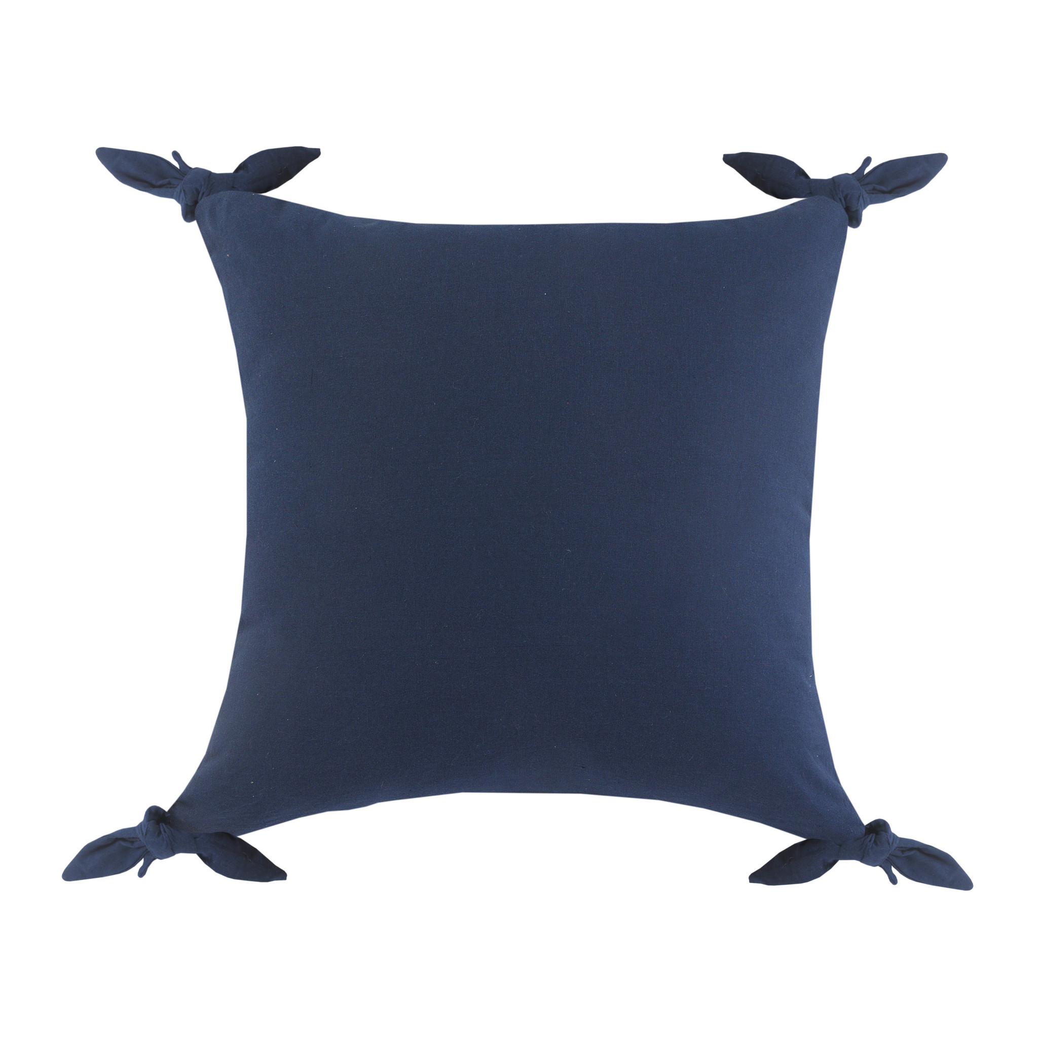 20" X 20" Navy Blue 100% Cotton Zippered Pillow-516636-1