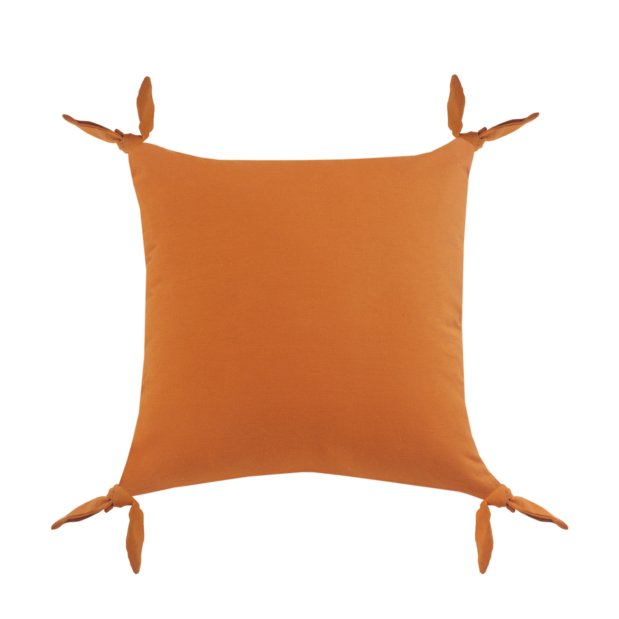 20" X 20" Burnt Orange 100% Cotton Zippered Pillow-516638-1