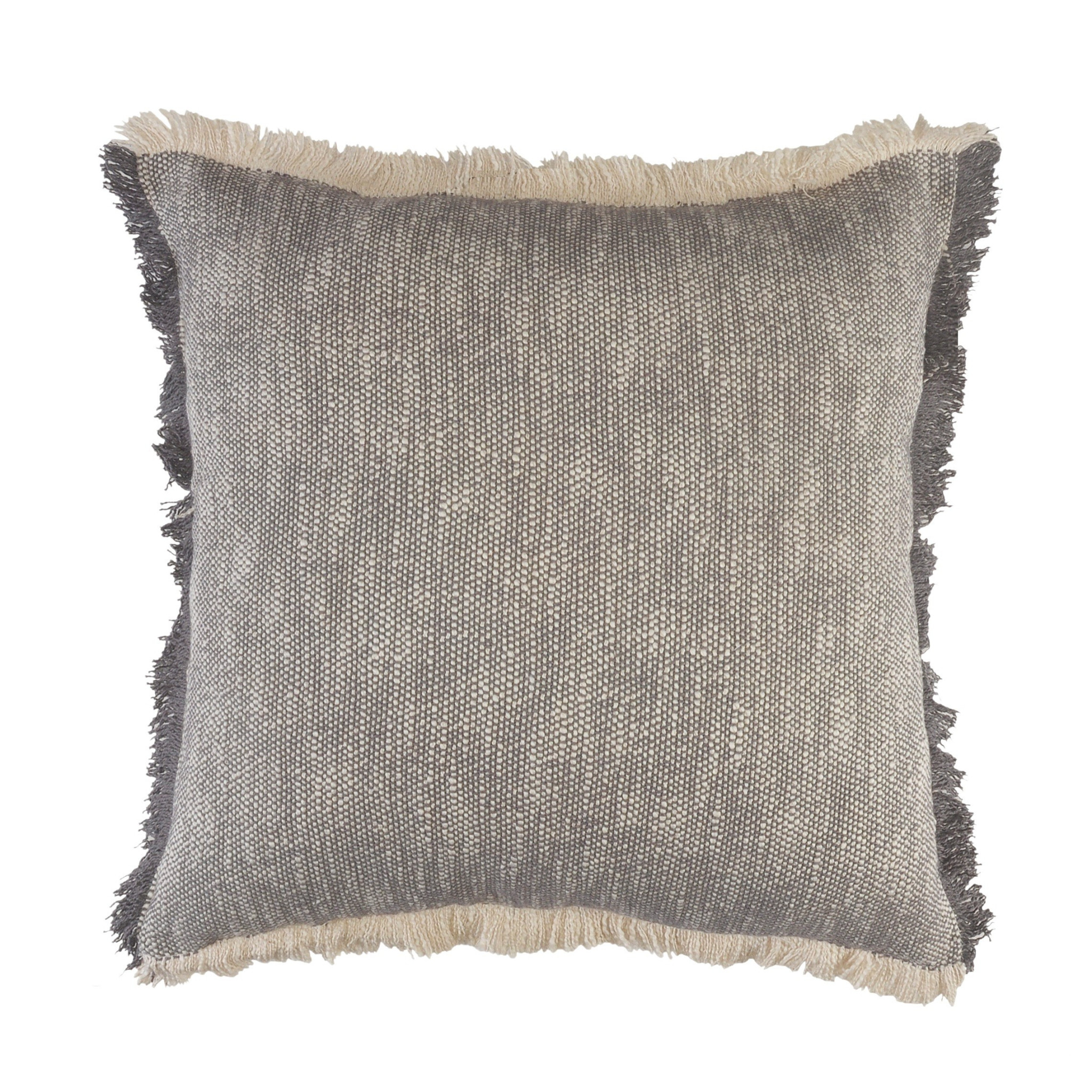 20" X 20" Gray And White 100% Cotton Abstract Zippered Pillow-516677-1