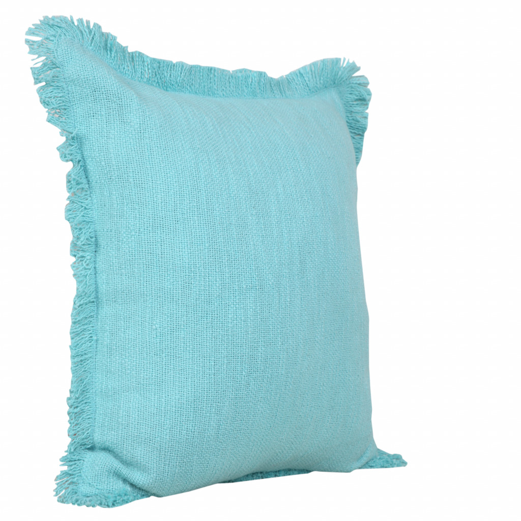 20" X 20" Bright Blue 100% Cotton Zippered Pillow-516683-1