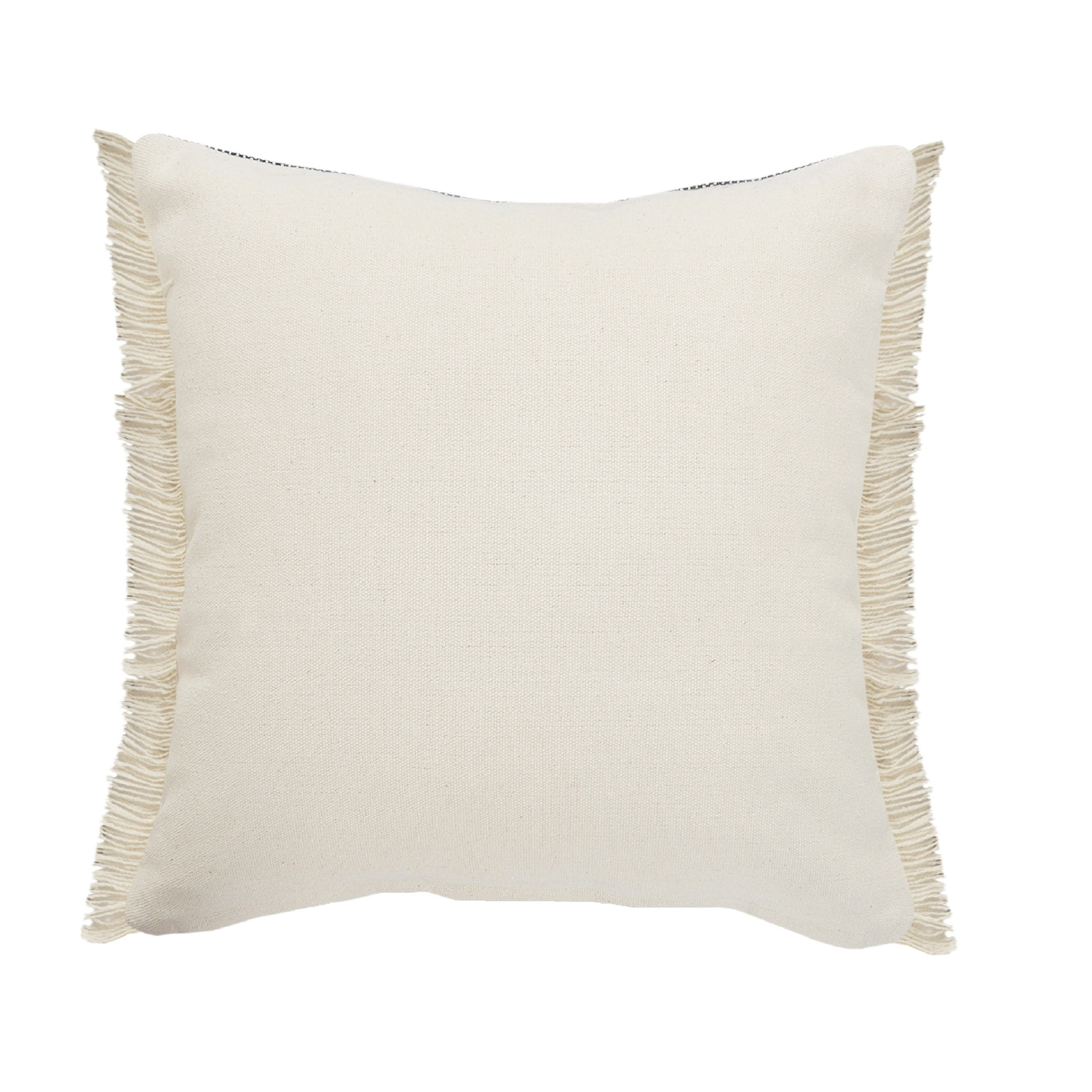 24" X 24" Black Tan And Taupe Jute Striped Zippered Pillow