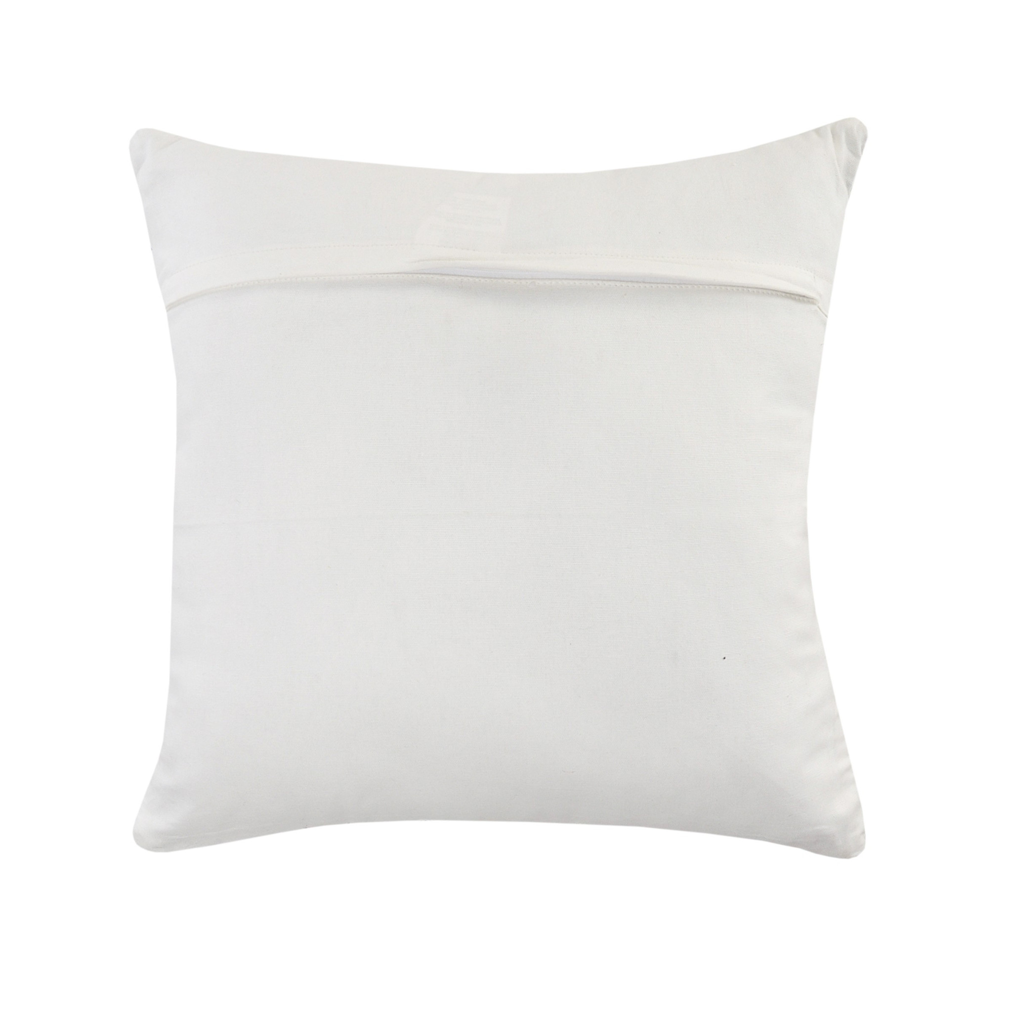 20" X 20" White And Blue 100% Cotton Geometric Zippered Pillow