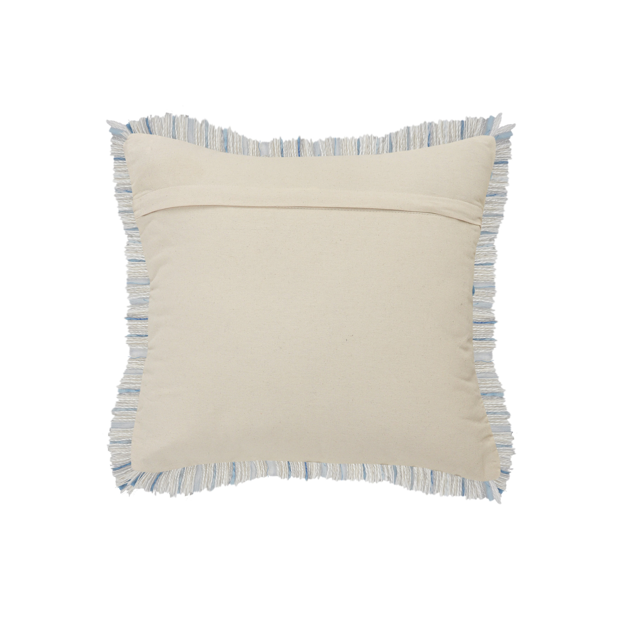 20" X 20" Black Blue And White Polyester And Cotton Blend Geometric Zippered Pillow