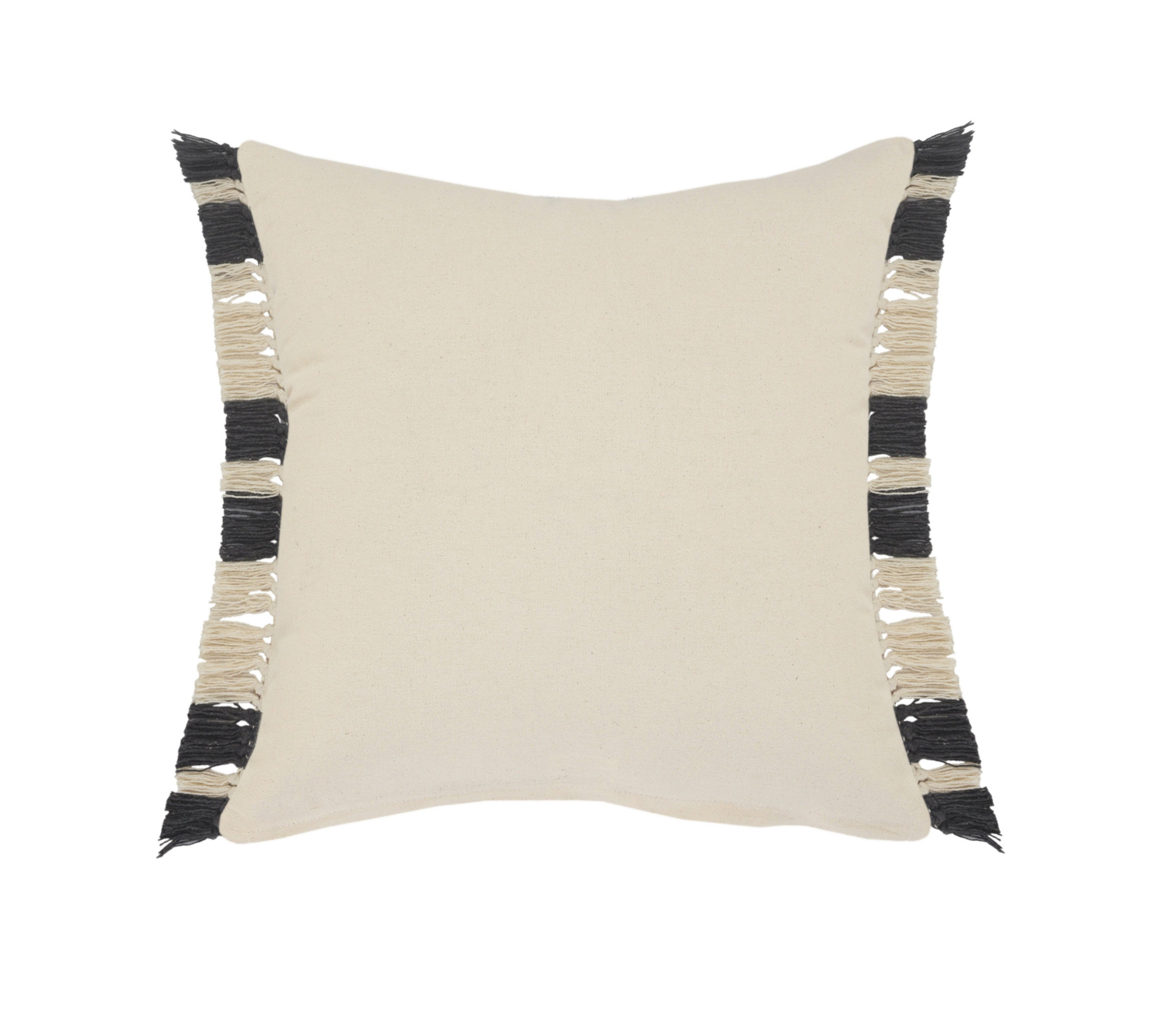 20" X 20" Gray And White 100% Cotton Striped Zippered Pillow