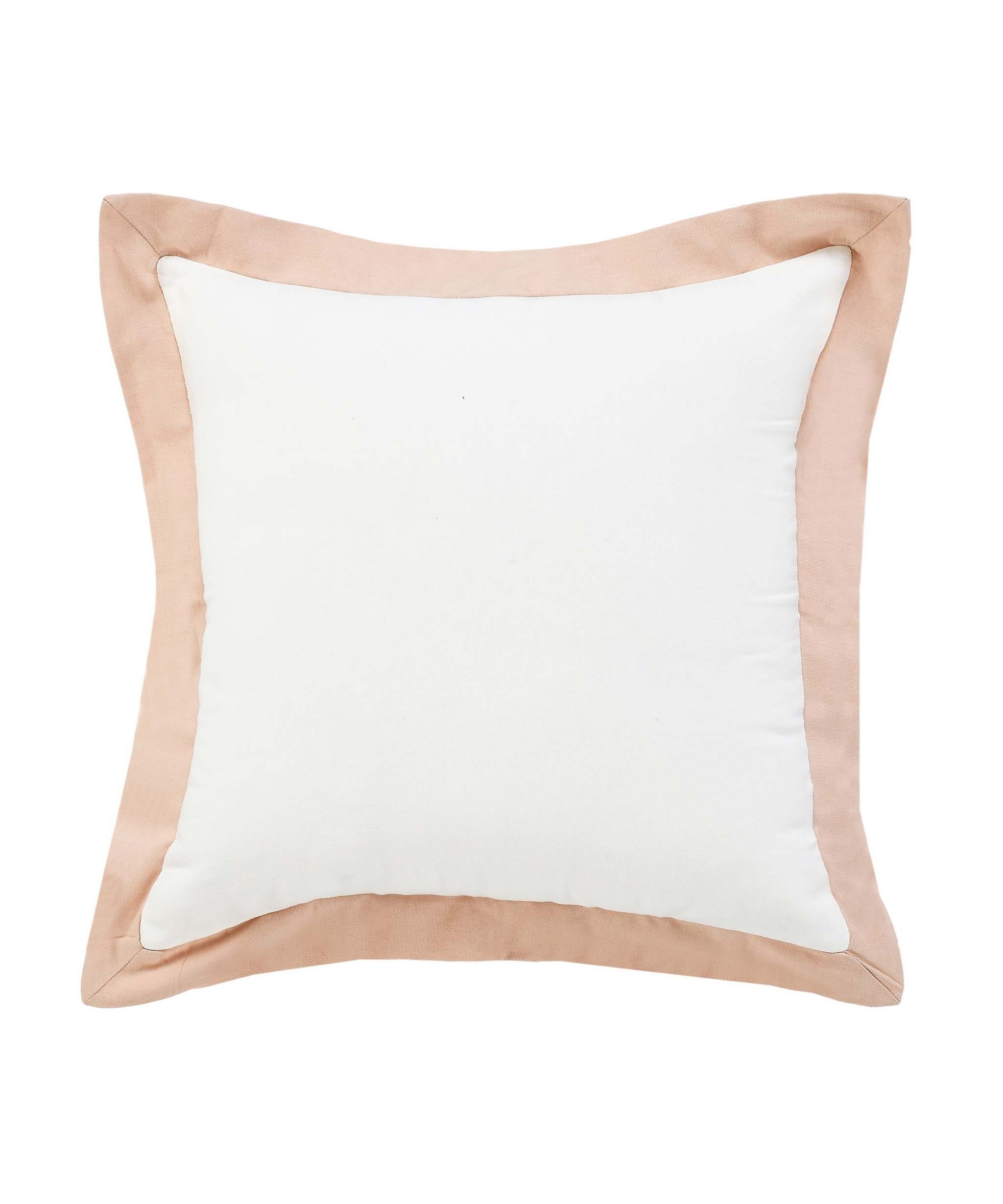 20" X 20" White And Light Pink 100% Cotton Geometric Zippered Pillow-516825-1