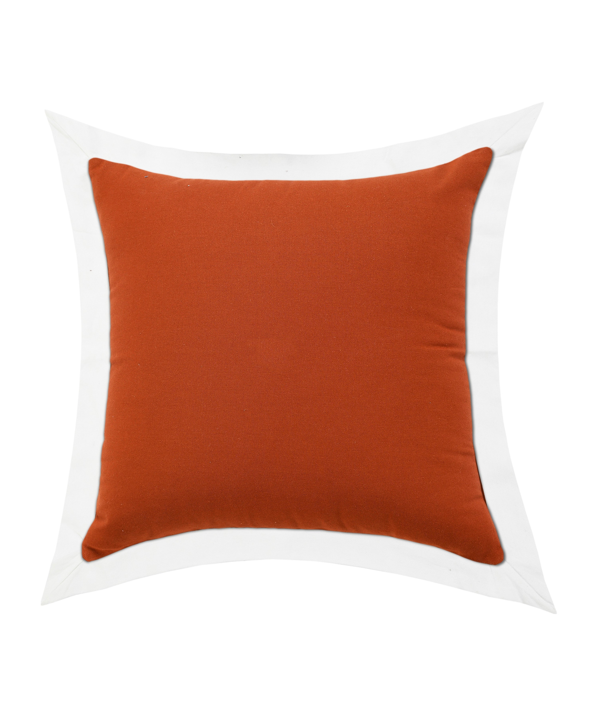 20" X 20" Cinnamon And White 100% Cotton Geometric Zippered Pillow-516828-1