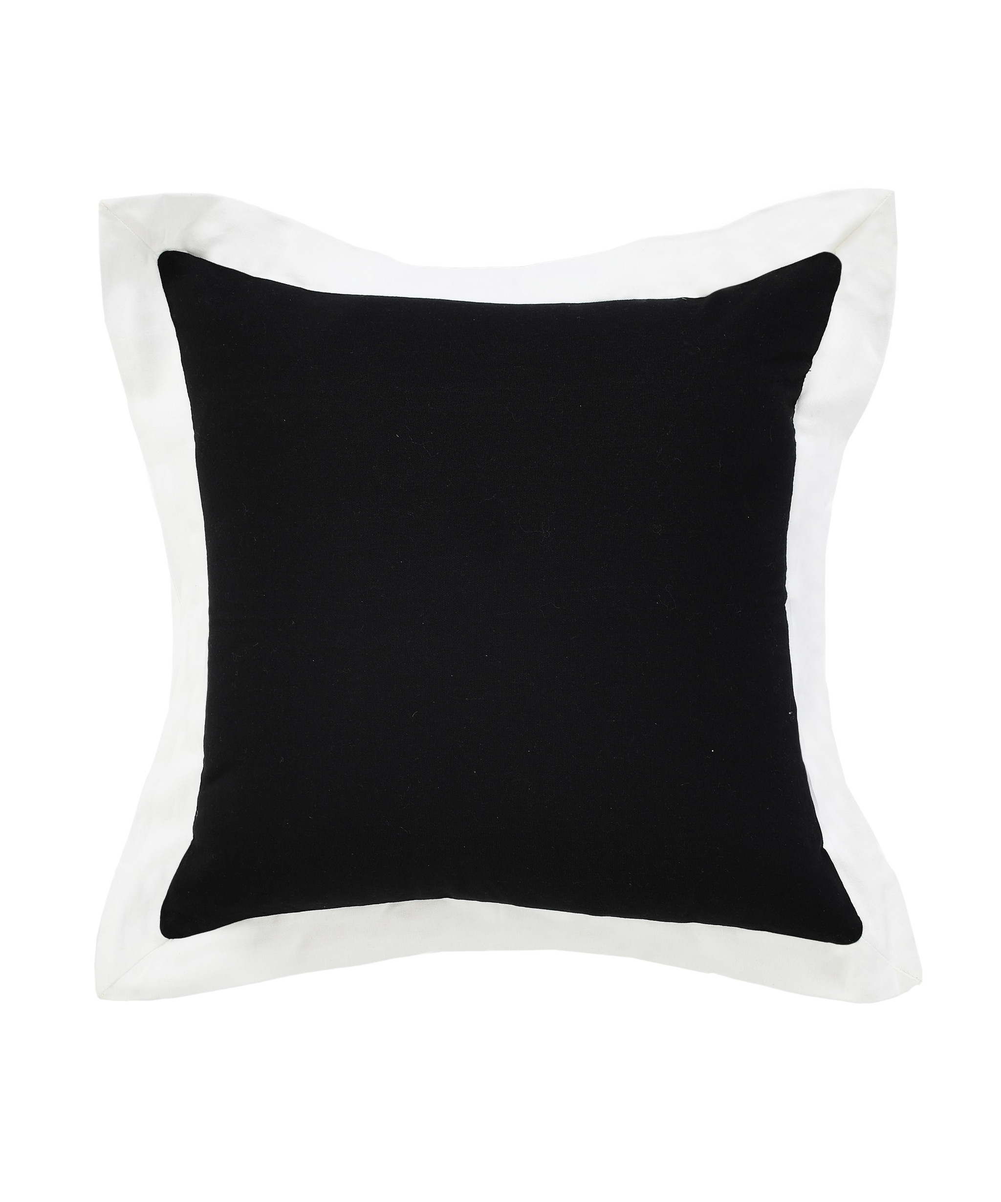 20" X 20" Black And White 100% Cotton Geometric Zippered Pillow-516829-1