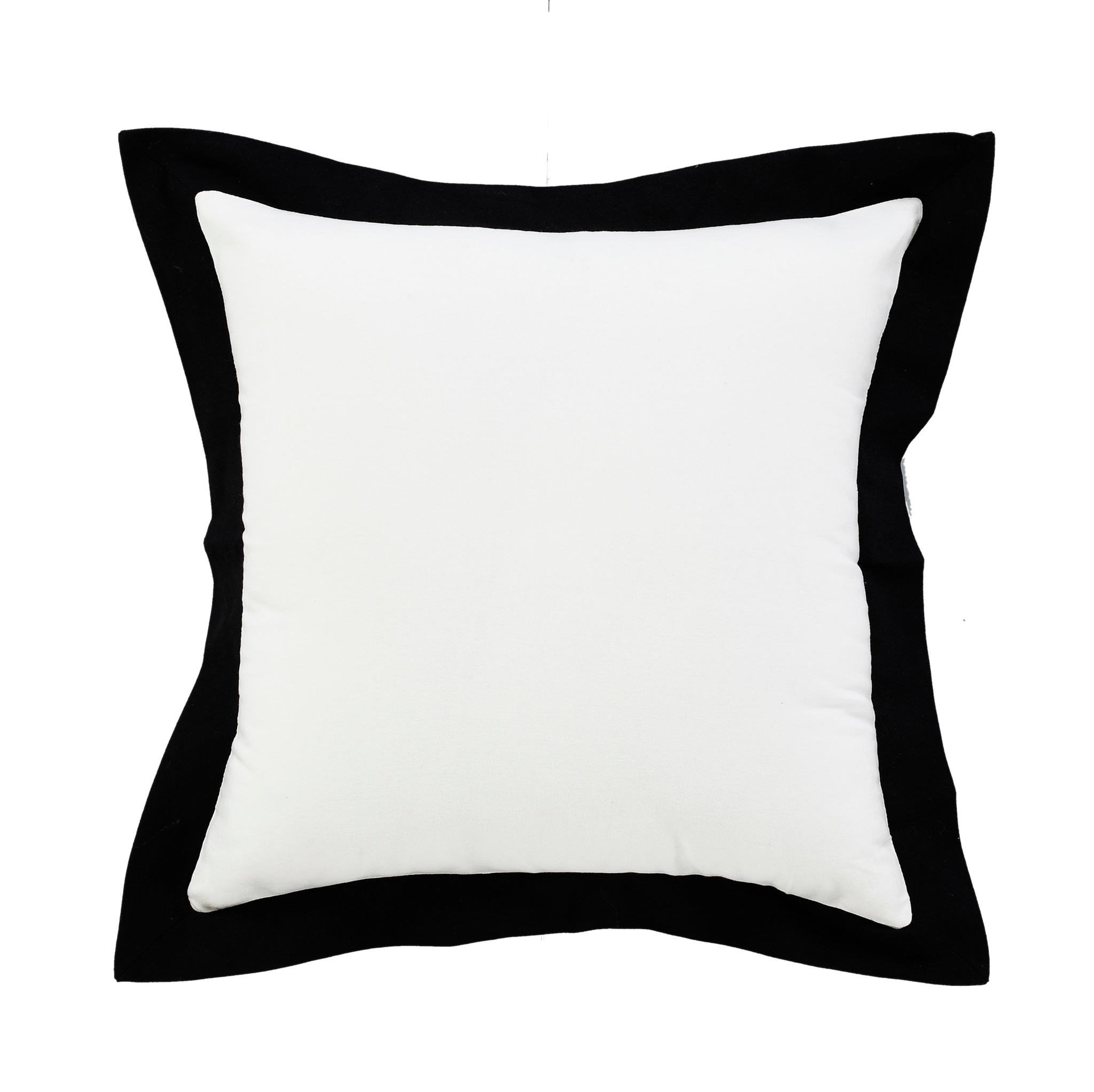 20" X 20" White And Black 100% Cotton Geometric Zippered Pillow-516830-1