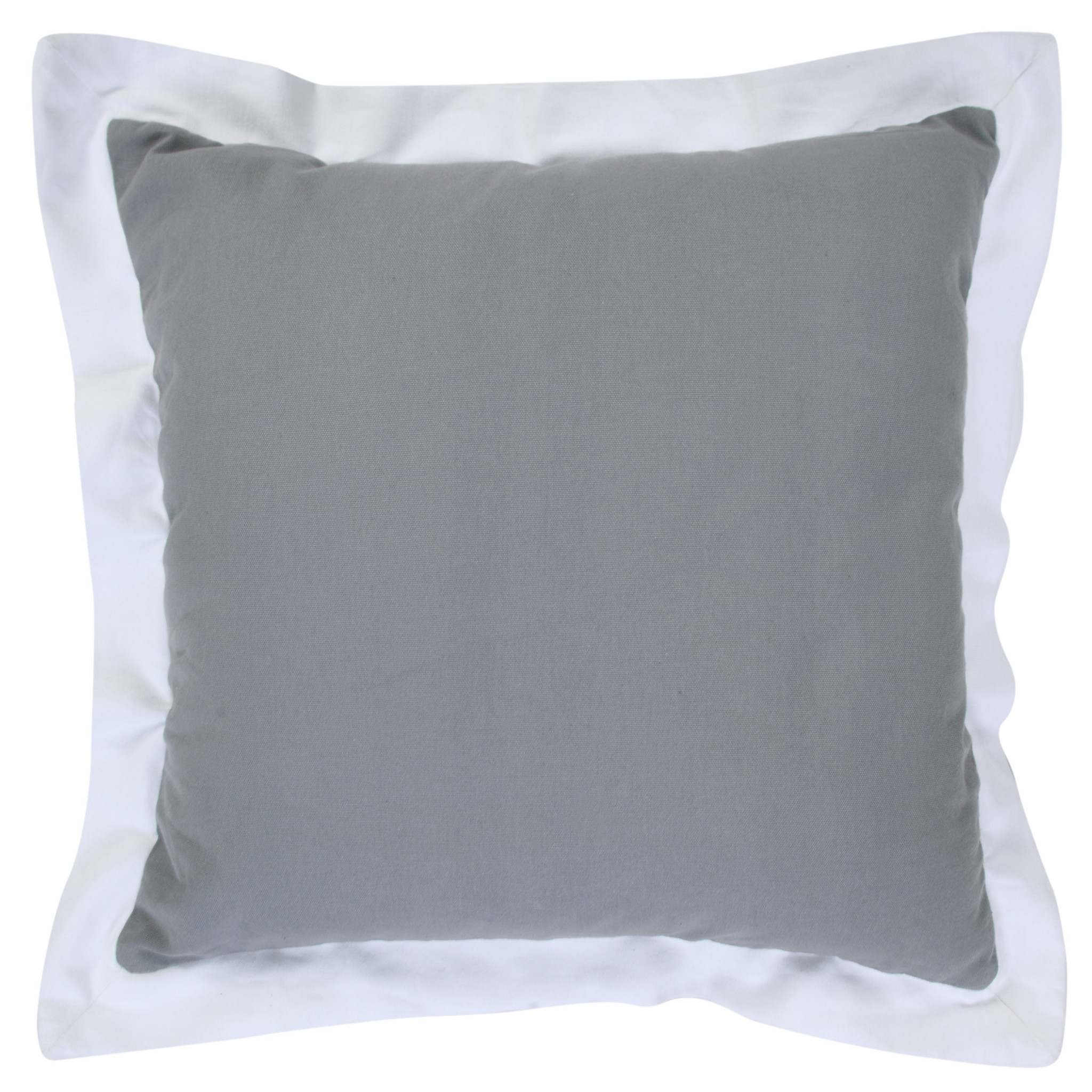 20" X 20" Gray And White 100% Cotton Geometric Zippered Pillow-516833-1