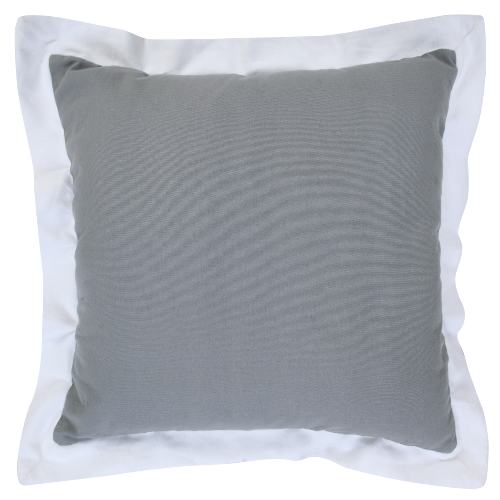 20" X 20" Gray And White 100% Cotton Geometric Zippered Pillow